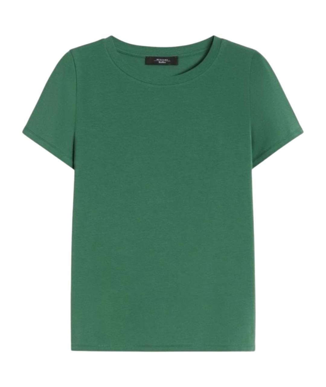 WEEKEND MAX MARA Зеленая хлопковая футболка, фото 1