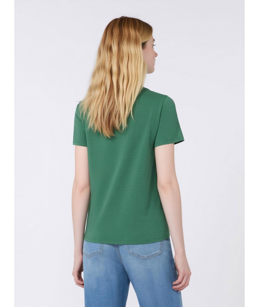 WEEKEND MAX MARA Зеленая хлопковая футболка, фото 4