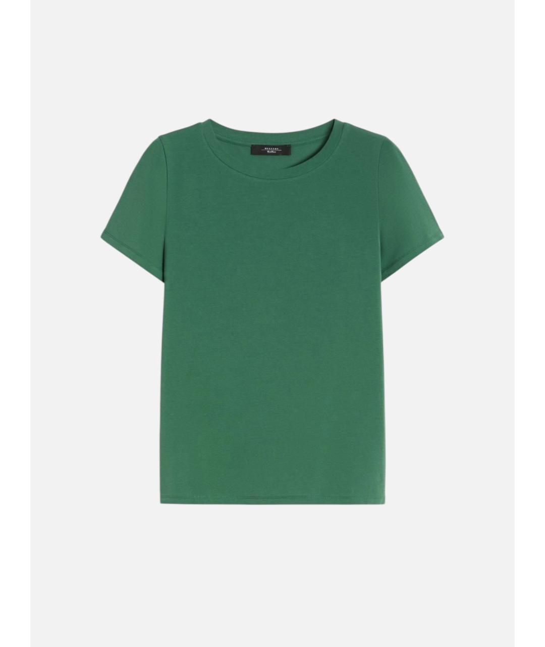 WEEKEND MAX MARA Зеленая хлопковая футболка, фото 6