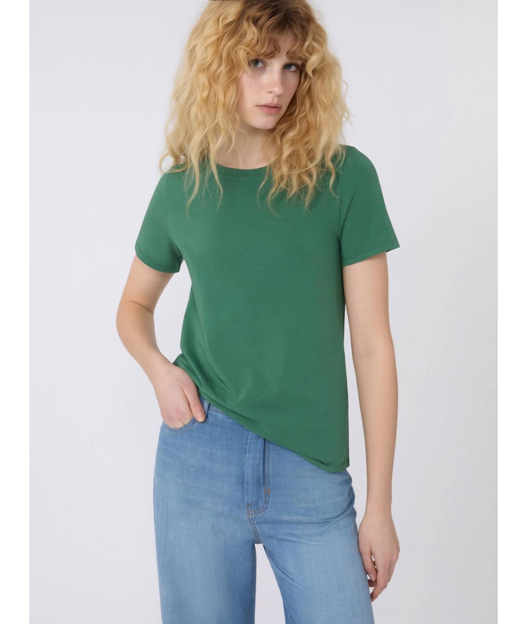 WEEKEND MAX MARA Зеленая хлопковая футболка, фото 5