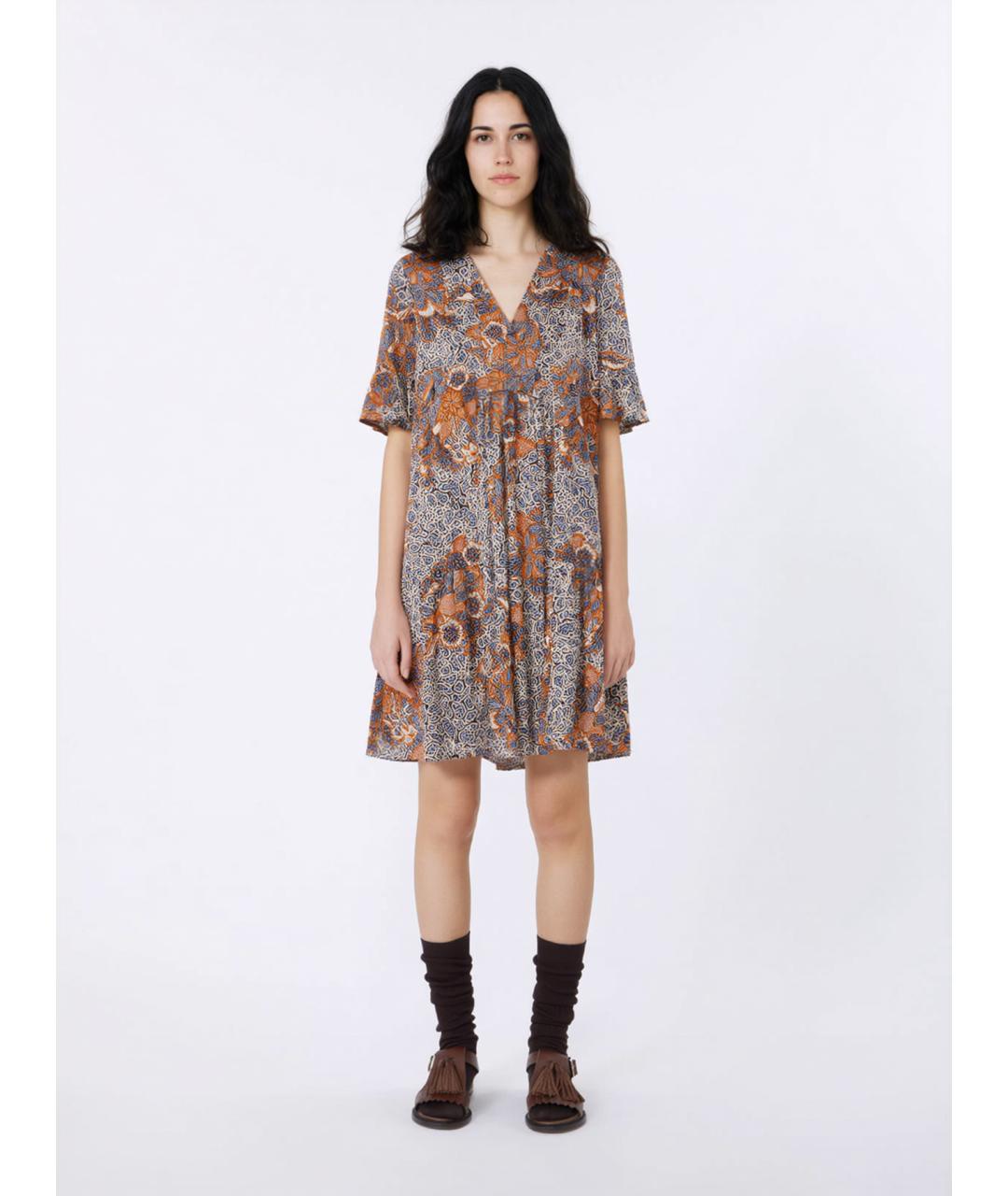 WEEKEND MAX MARA Мульти хлопковое повседневное платье, фото 3