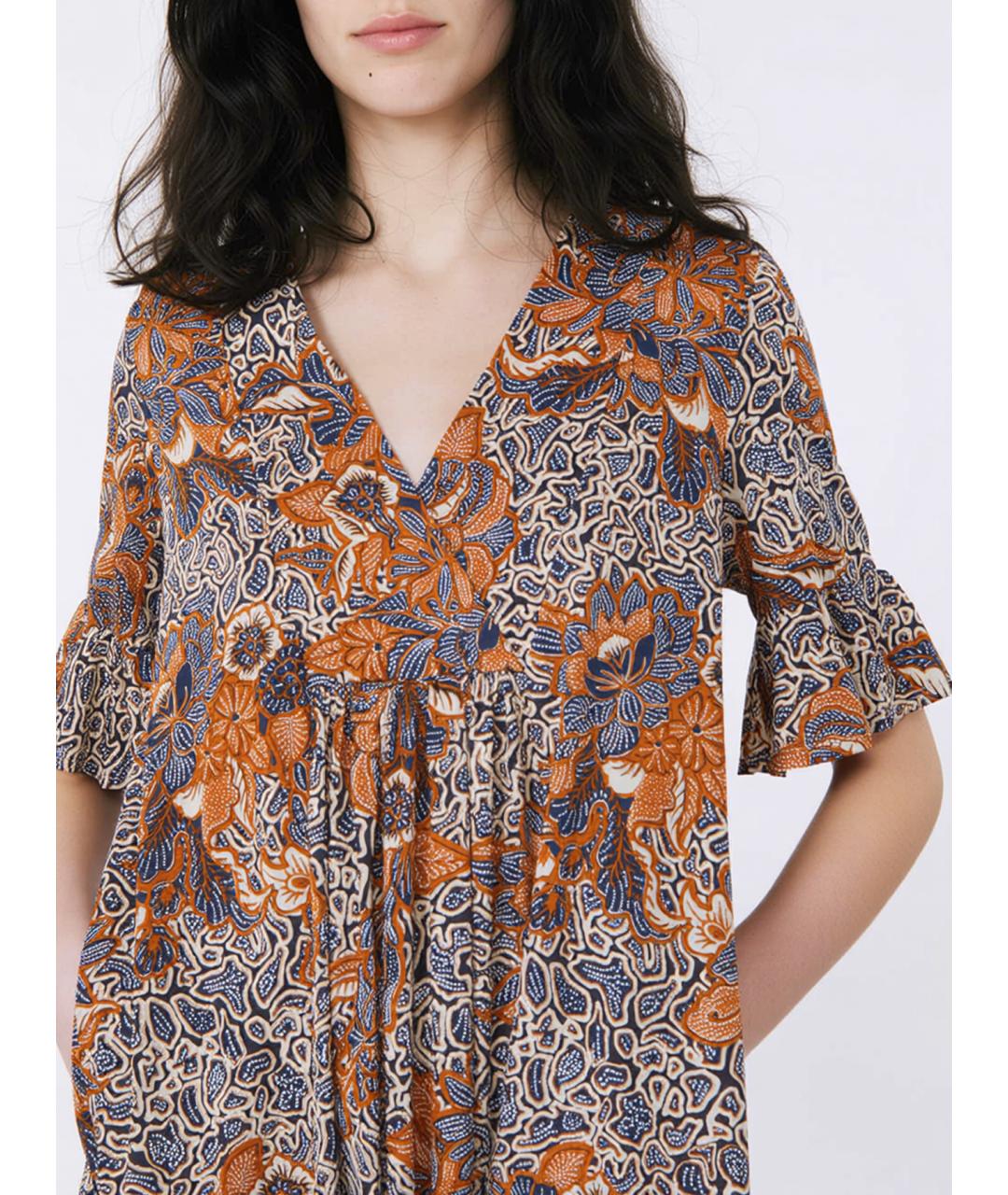 WEEKEND MAX MARA Мульти хлопковое повседневное платье, фото 5