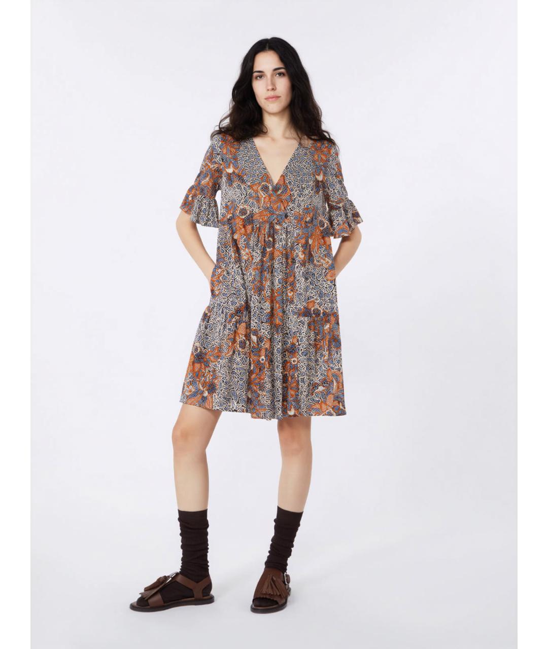 WEEKEND MAX MARA Мульти хлопковое повседневное платье, фото 2