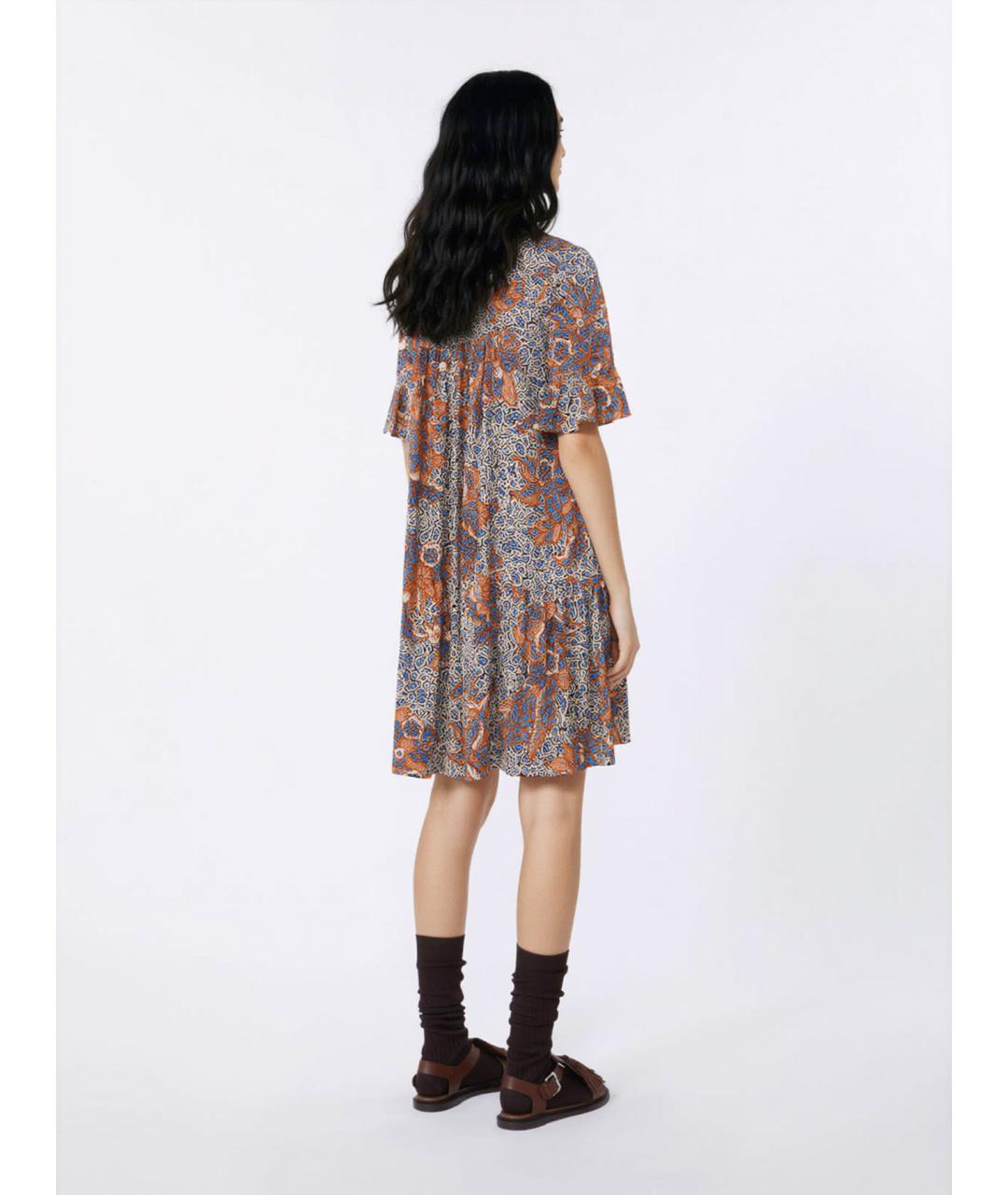 WEEKEND MAX MARA Мульти хлопковое повседневное платье, фото 4