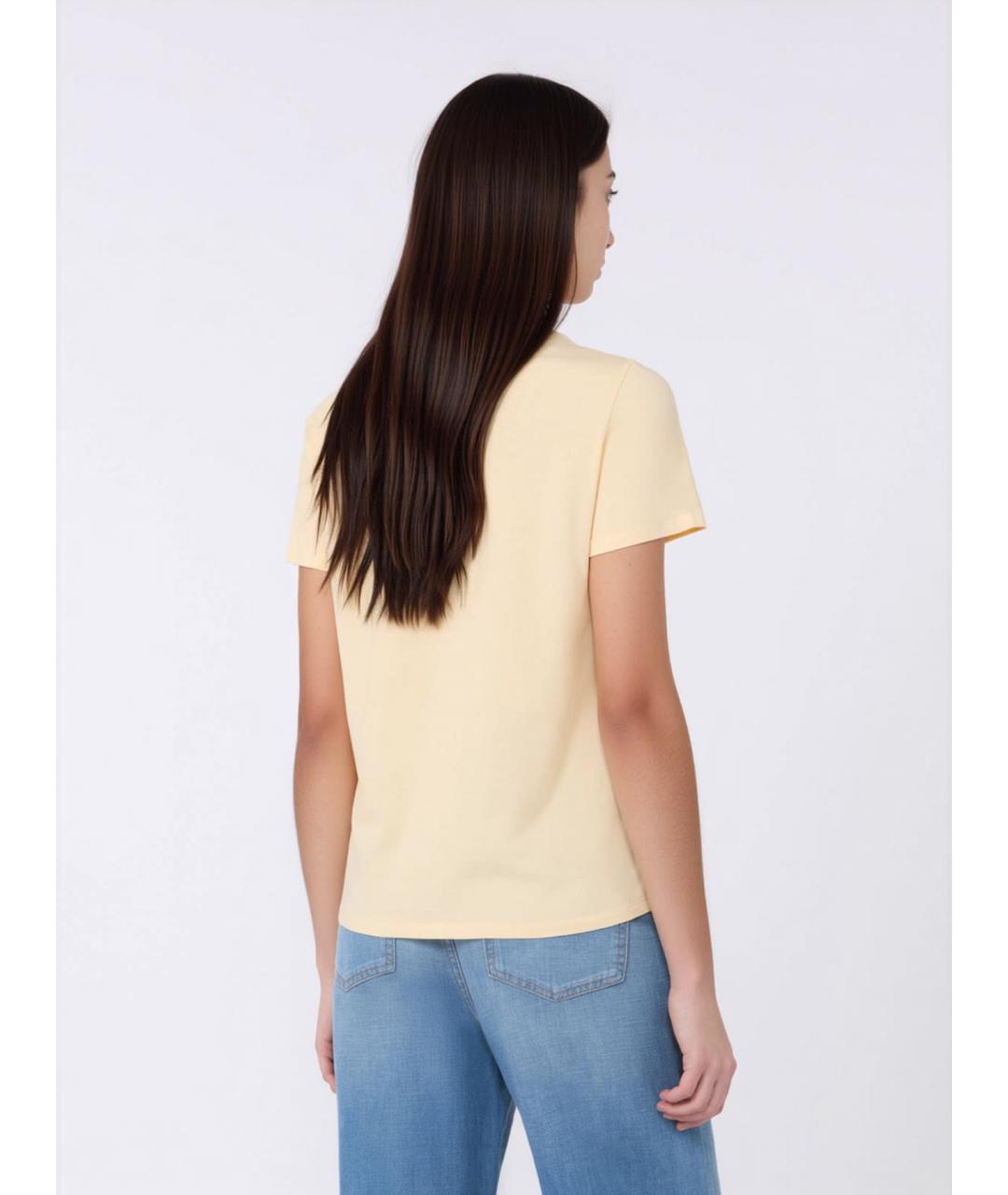 WEEKEND MAX MARA Желтая хлопковая футболка, фото 4