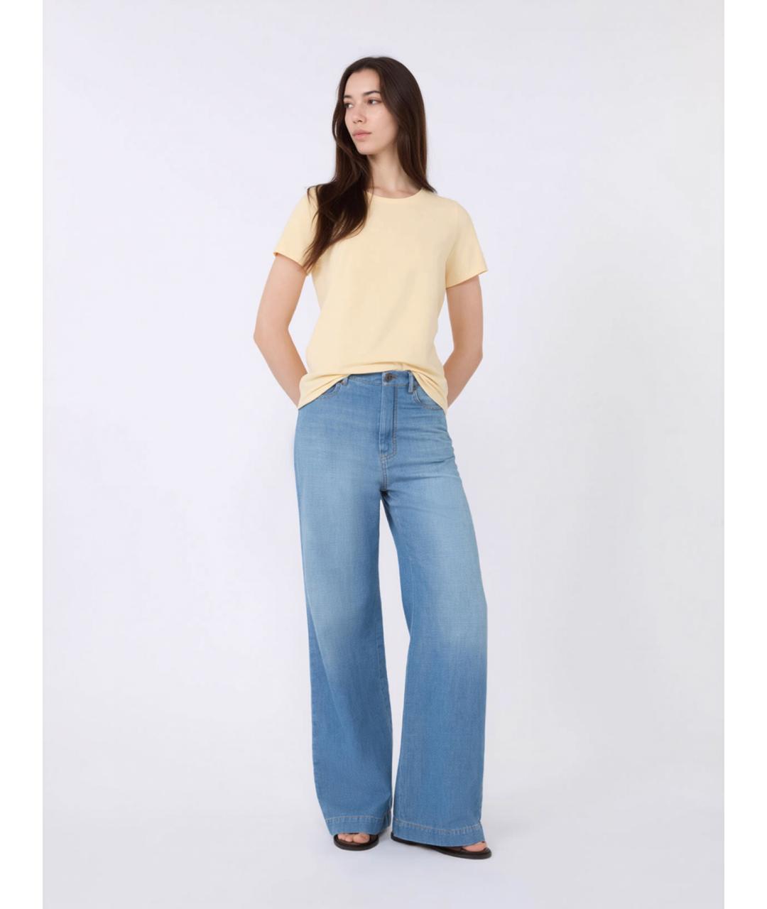 WEEKEND MAX MARA Желтая хлопковая футболка, фото 2