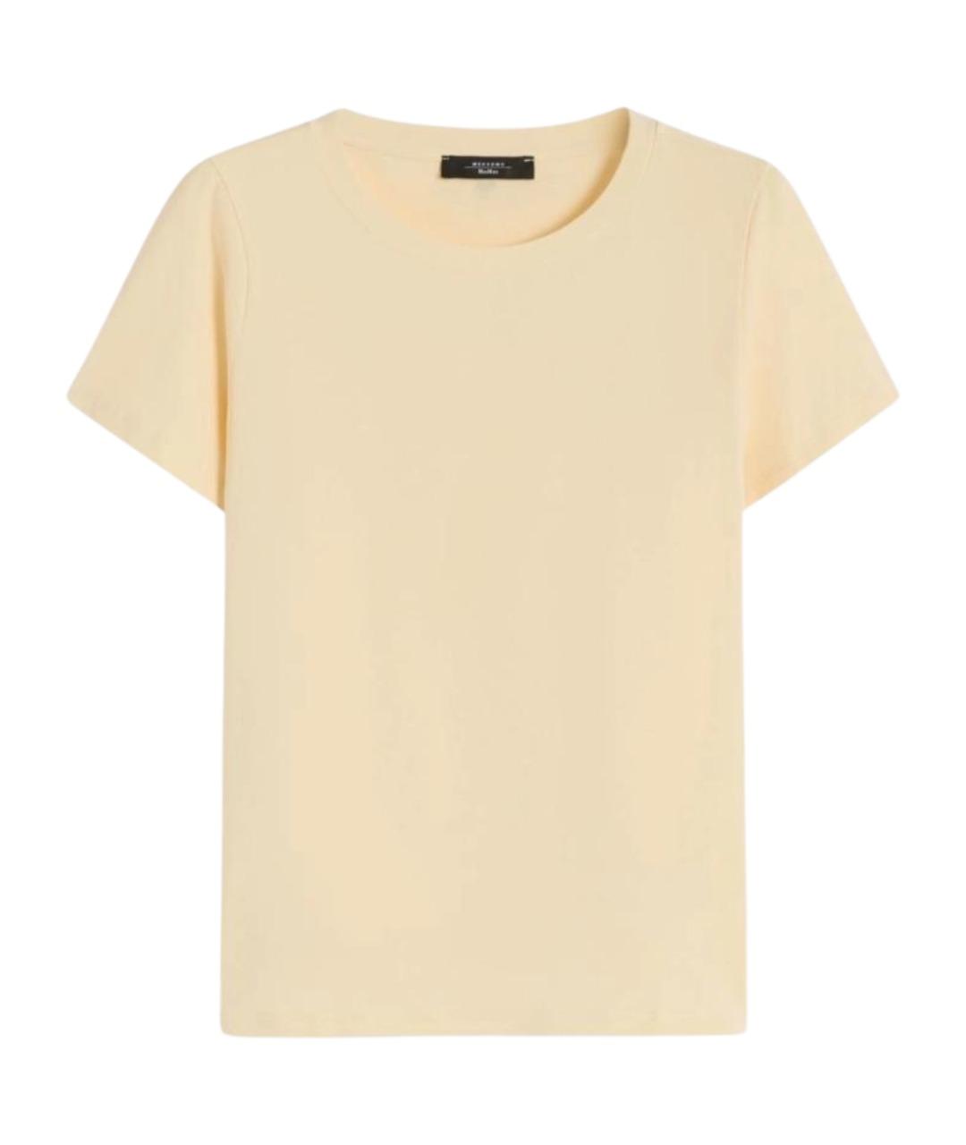 WEEKEND MAX MARA Желтая хлопковая футболка, фото 1