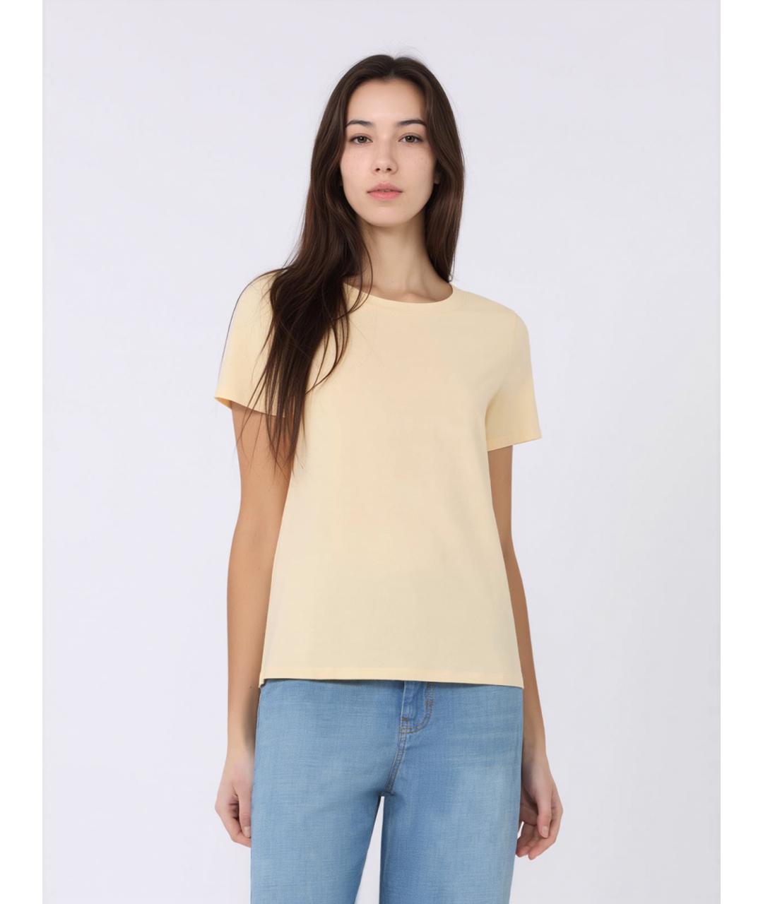 WEEKEND MAX MARA Желтая хлопковая футболка, фото 3