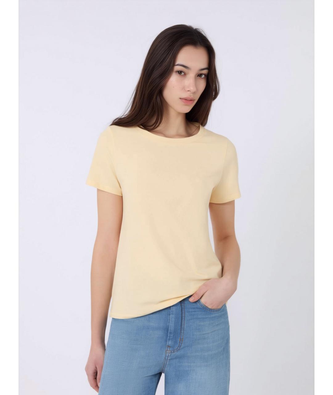 WEEKEND MAX MARA Желтая хлопковая футболка, фото 5