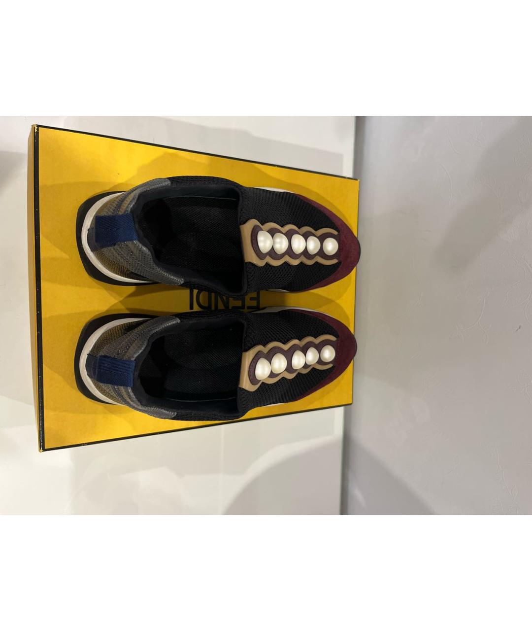 FENDI Мульти текстильные кроссовки, фото 3
