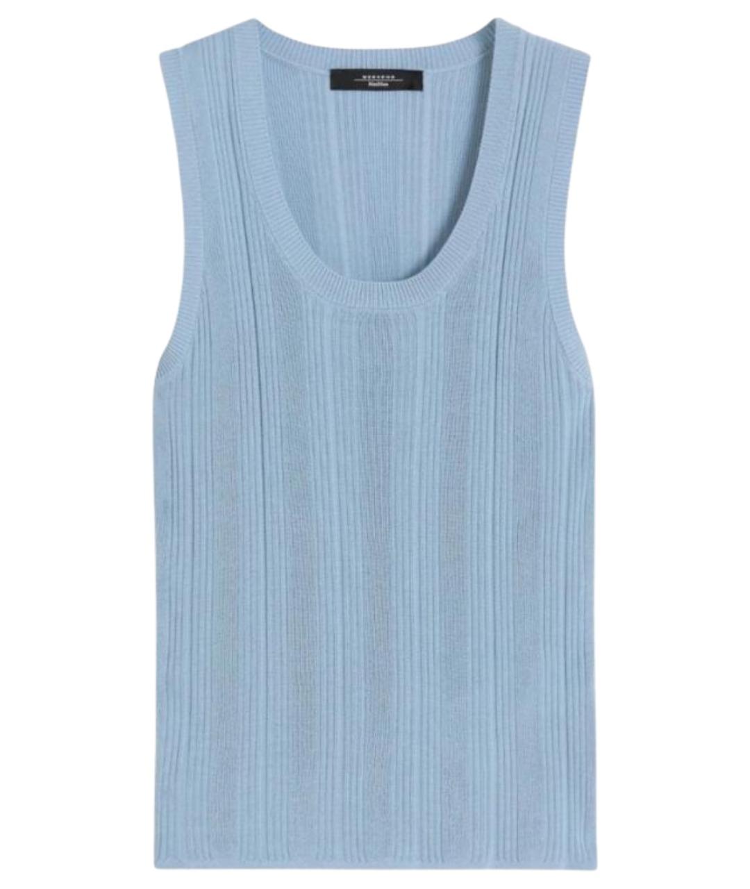 WEEKEND MAX MARA Голубая вискозная майка, фото 1