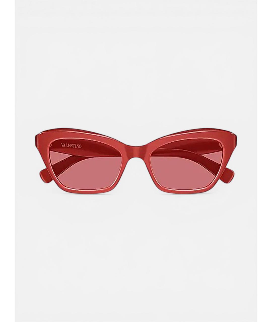 VALENTINO Красные пластиковые солнцезащитные очки, фото 3