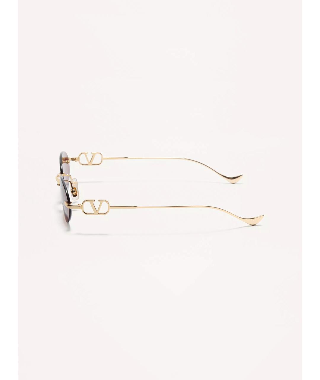 VALENTINO Золотые металлические солнцезащитные очки, фото 3