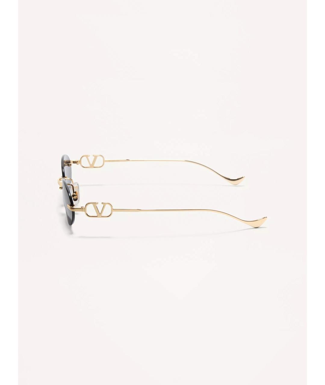 VALENTINO Золотые металлические солнцезащитные очки, фото 3