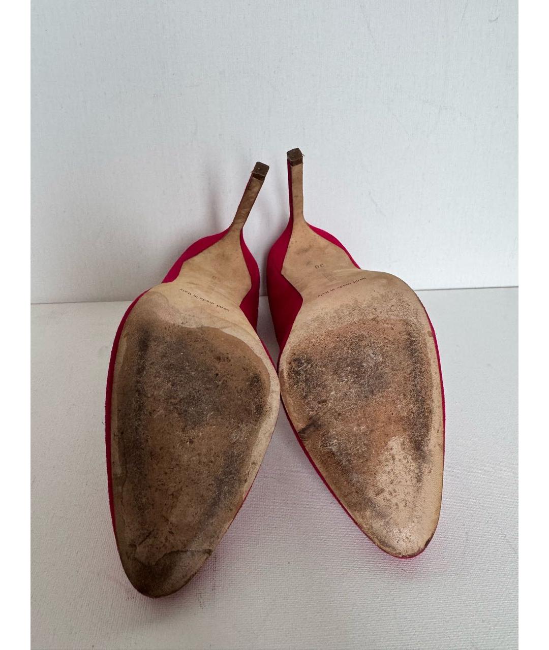 MANOLO BLAHNIK Красные замшевые туфли, фото 8