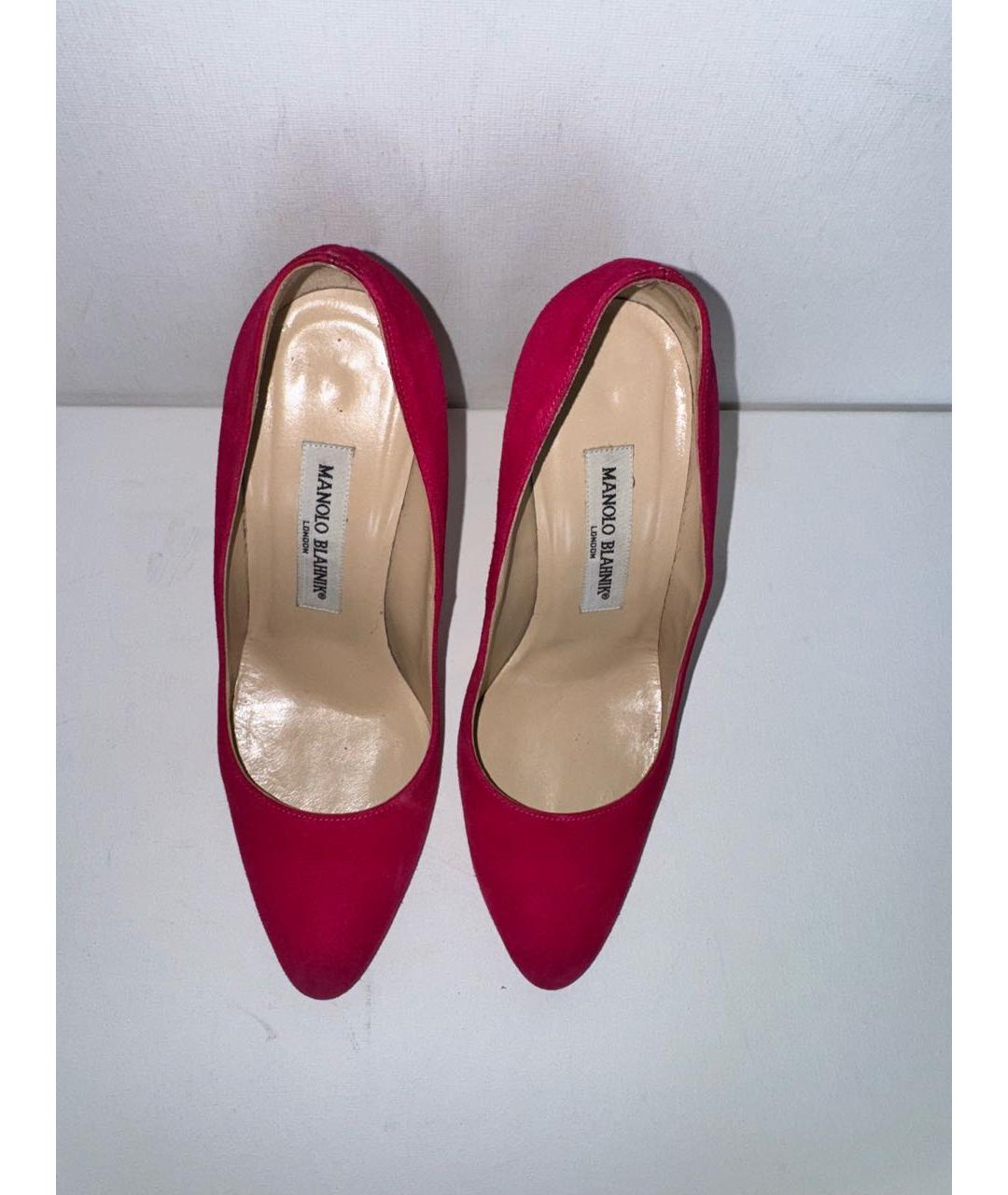 MANOLO BLAHNIK Красные замшевые туфли, фото 5