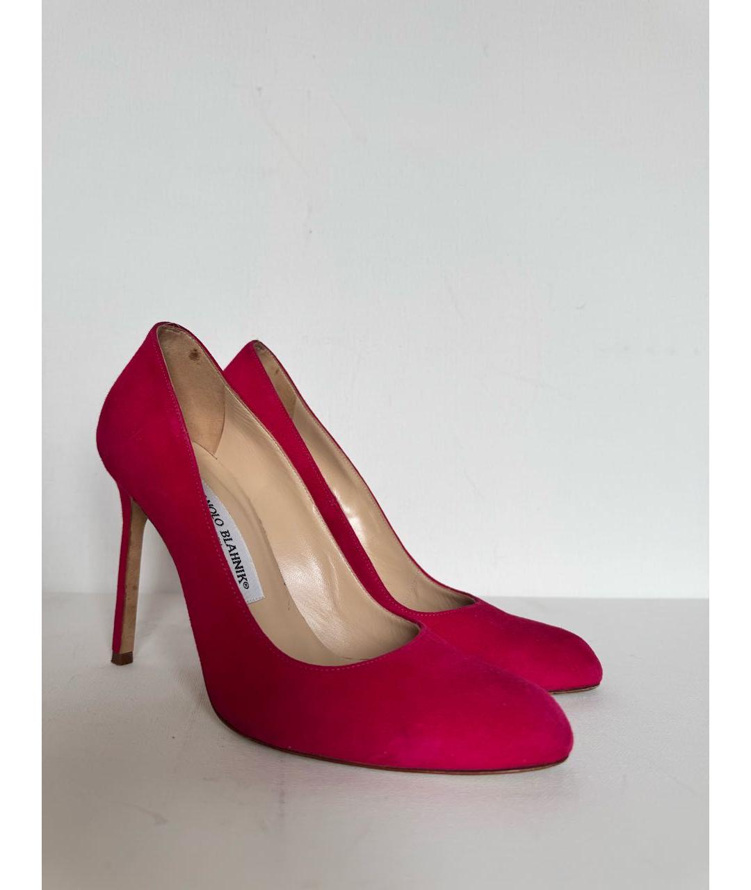 MANOLO BLAHNIK Красные замшевые туфли, фото 6