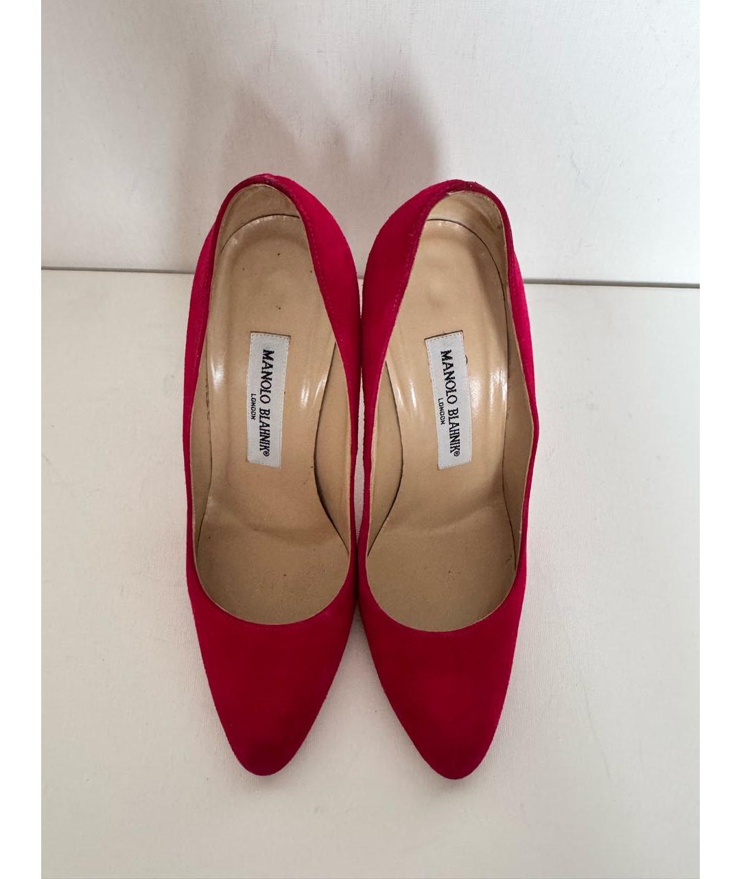 MANOLO BLAHNIK Красные замшевые туфли, фото 3
