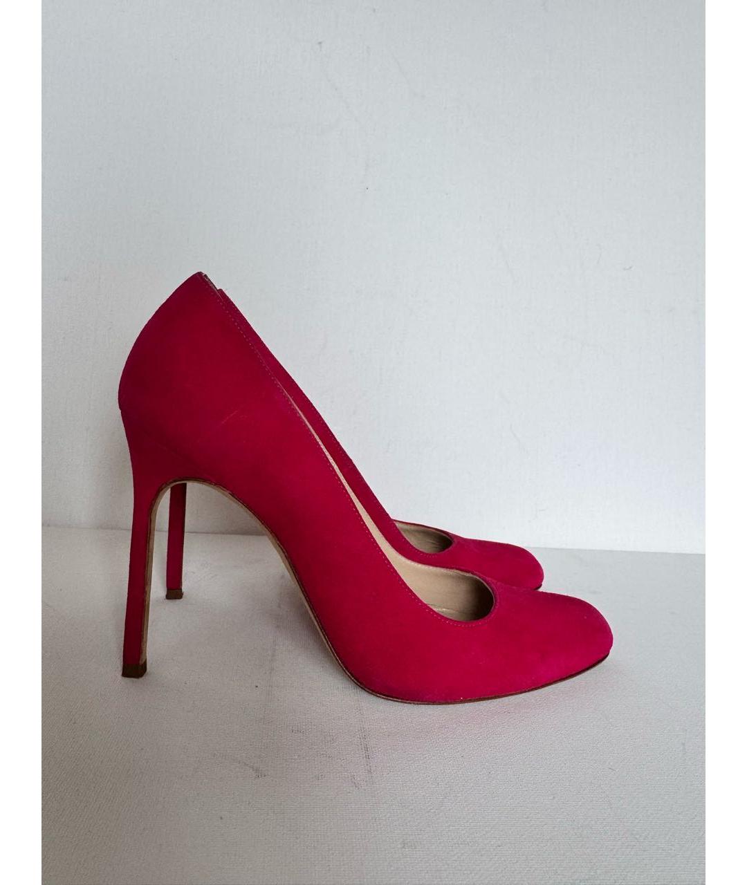 MANOLO BLAHNIK Красные замшевые туфли, фото 9