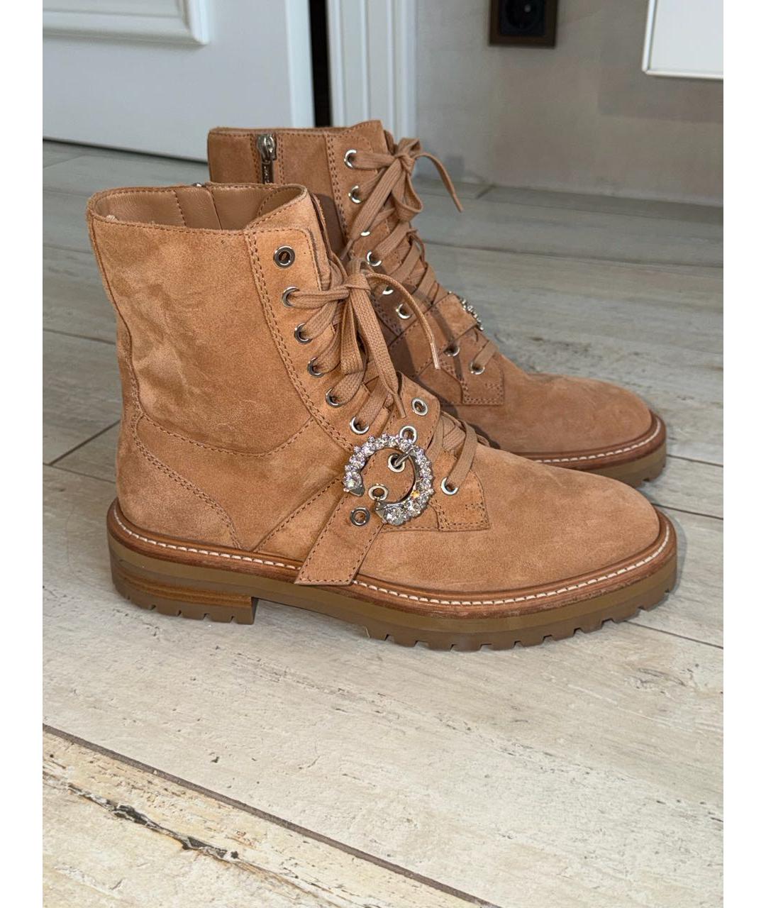 JIMMY CHOO Коричневые замшевые ботинки, фото 9