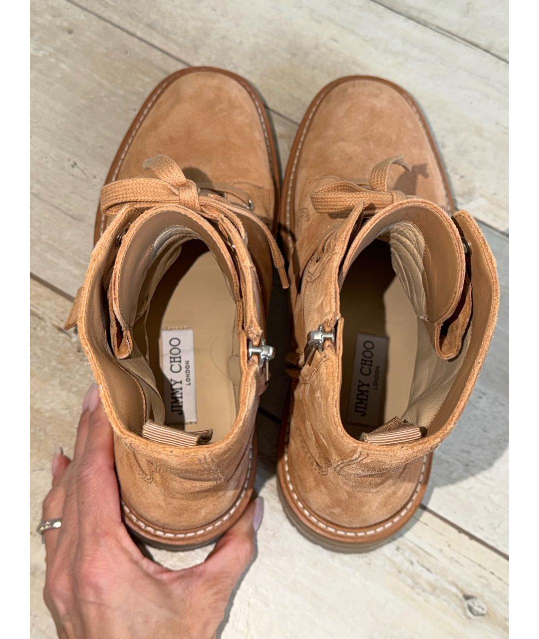 JIMMY CHOO Коричневые замшевые ботинки, фото 3