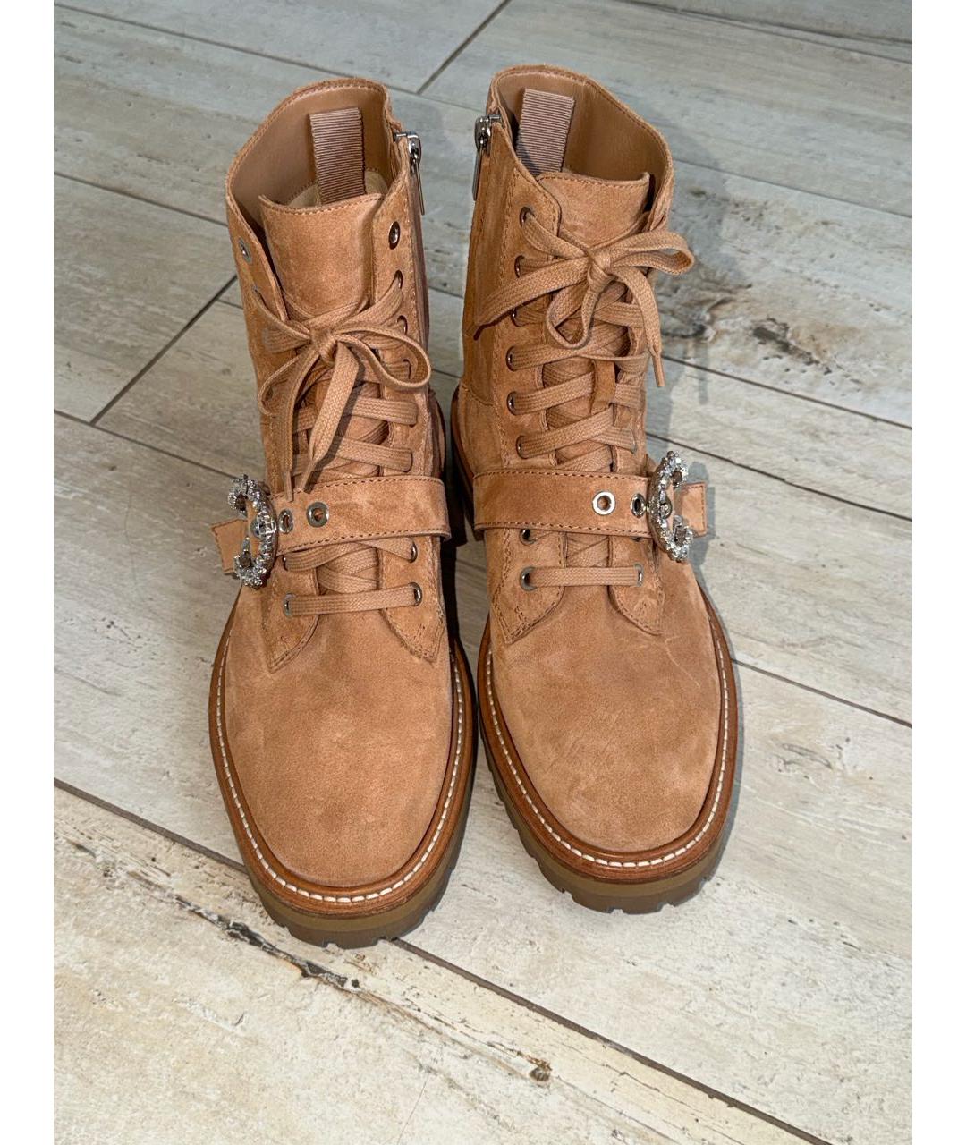 JIMMY CHOO Коричневые замшевые ботинки, фото 2