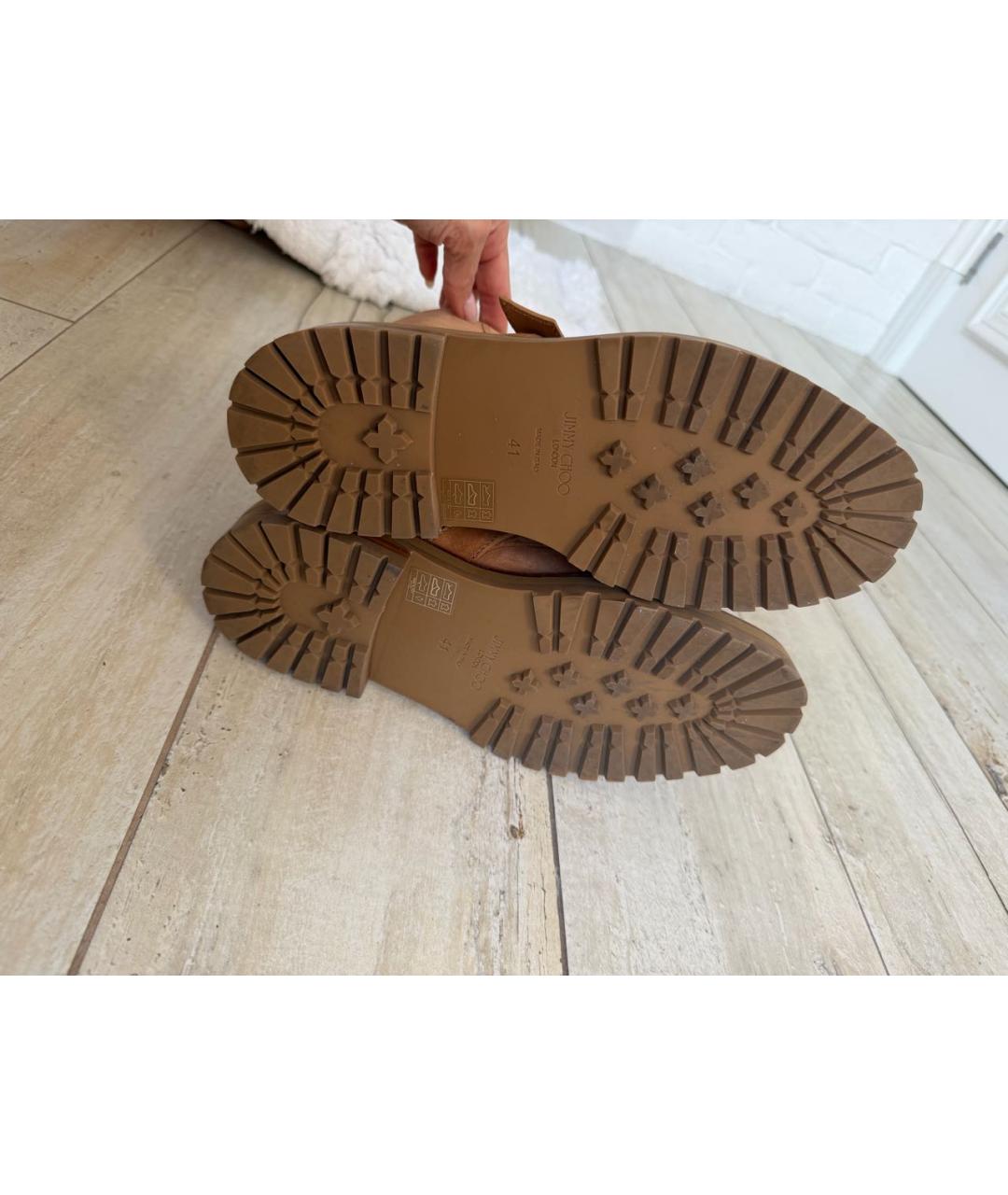 JIMMY CHOO Коричневые замшевые ботинки, фото 6