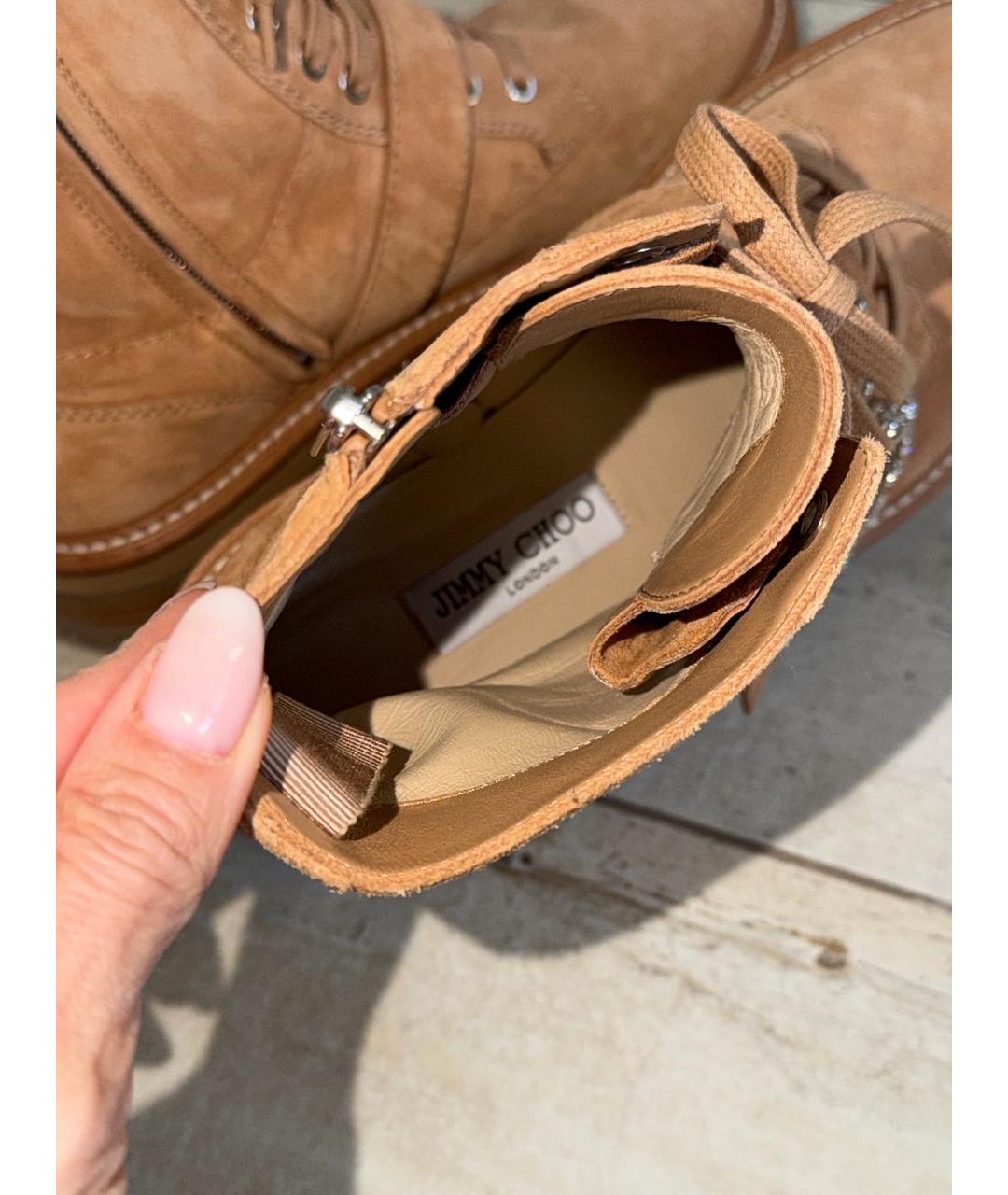 JIMMY CHOO Коричневые замшевые ботинки, фото 7