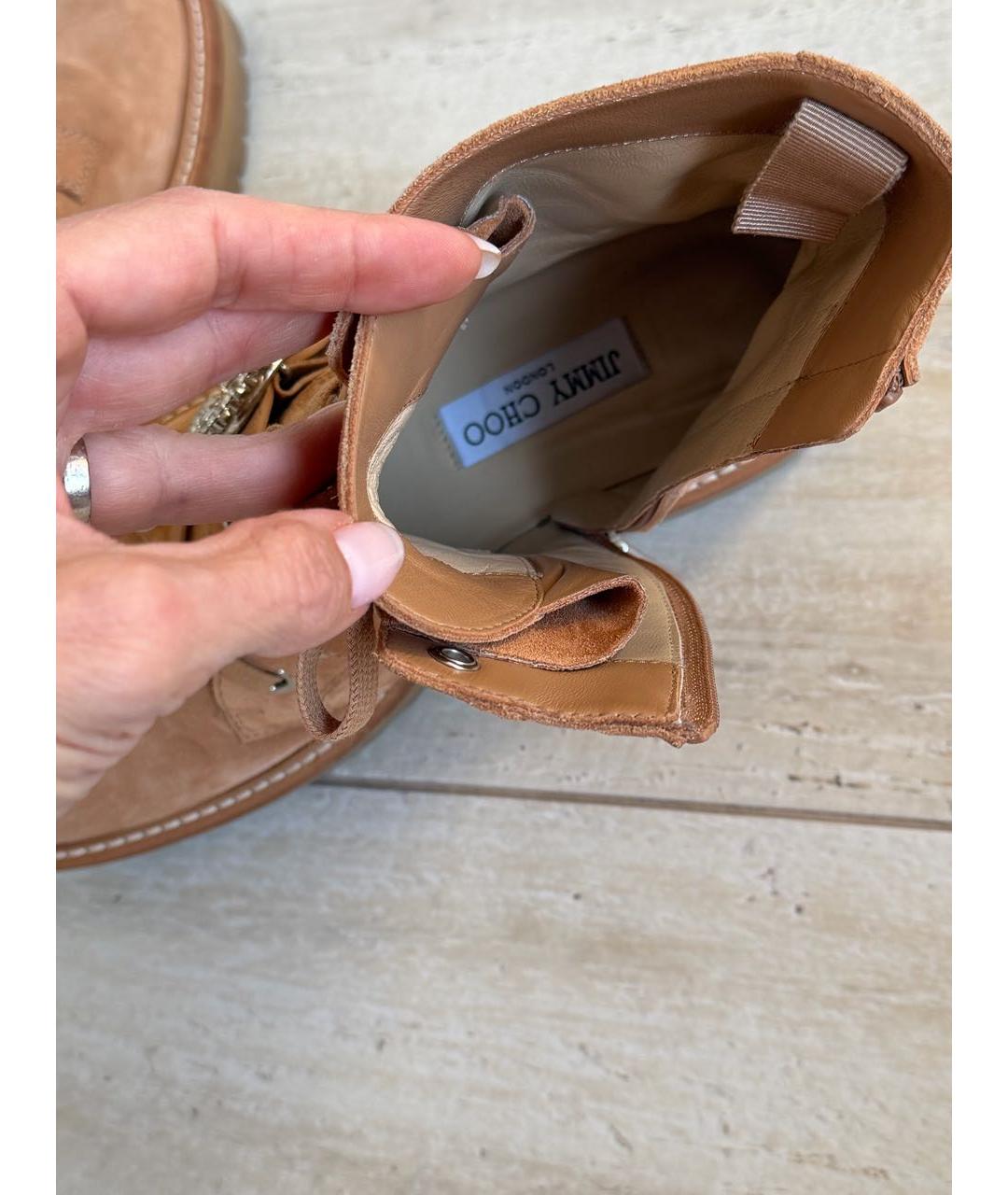 JIMMY CHOO Коричневые замшевые ботинки, фото 8