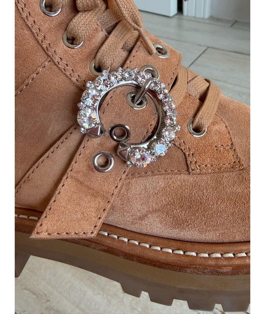 JIMMY CHOO Коричневые замшевые ботинки, фото 5