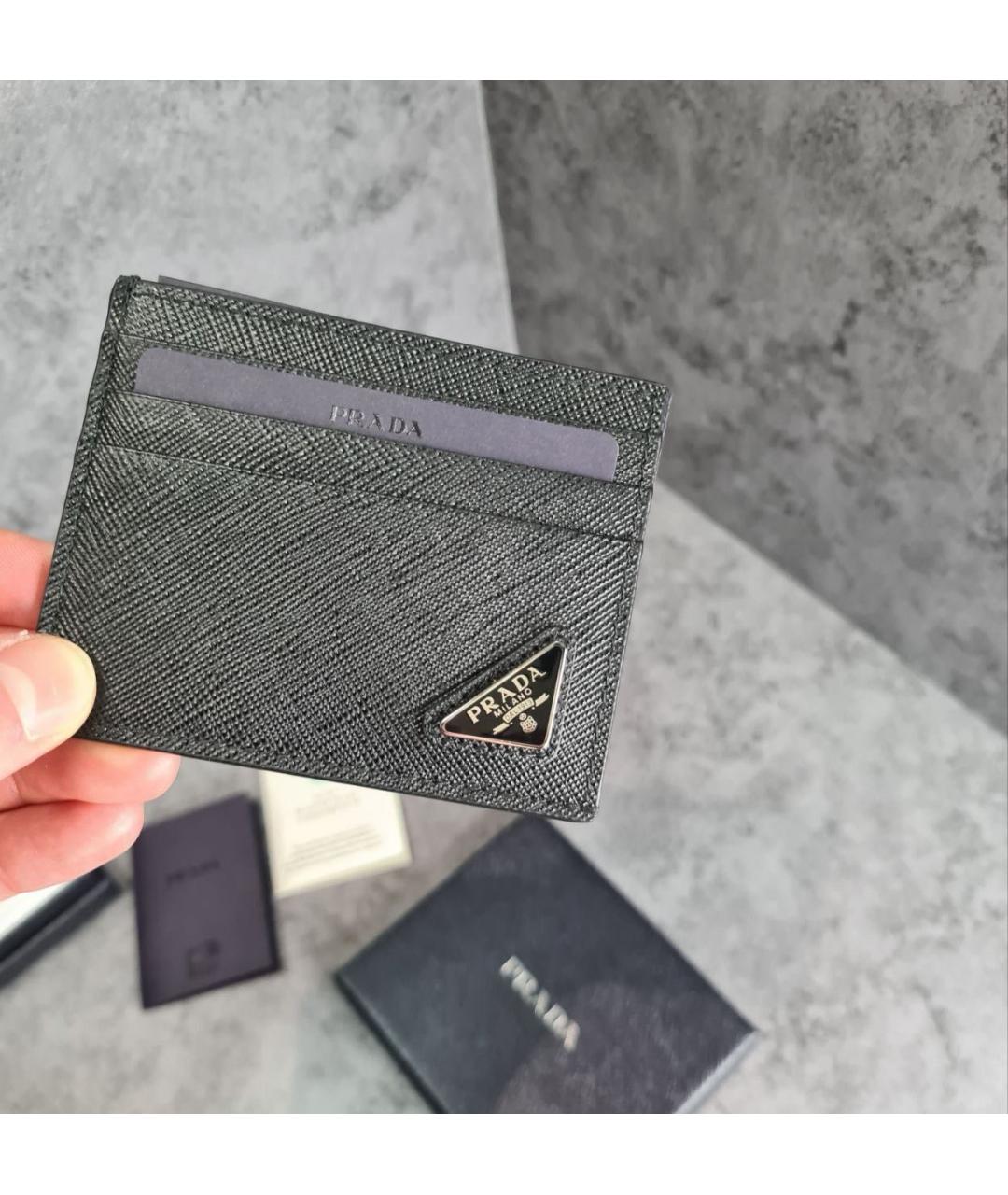PRADA Черный кожаный кардхолдер, фото 3