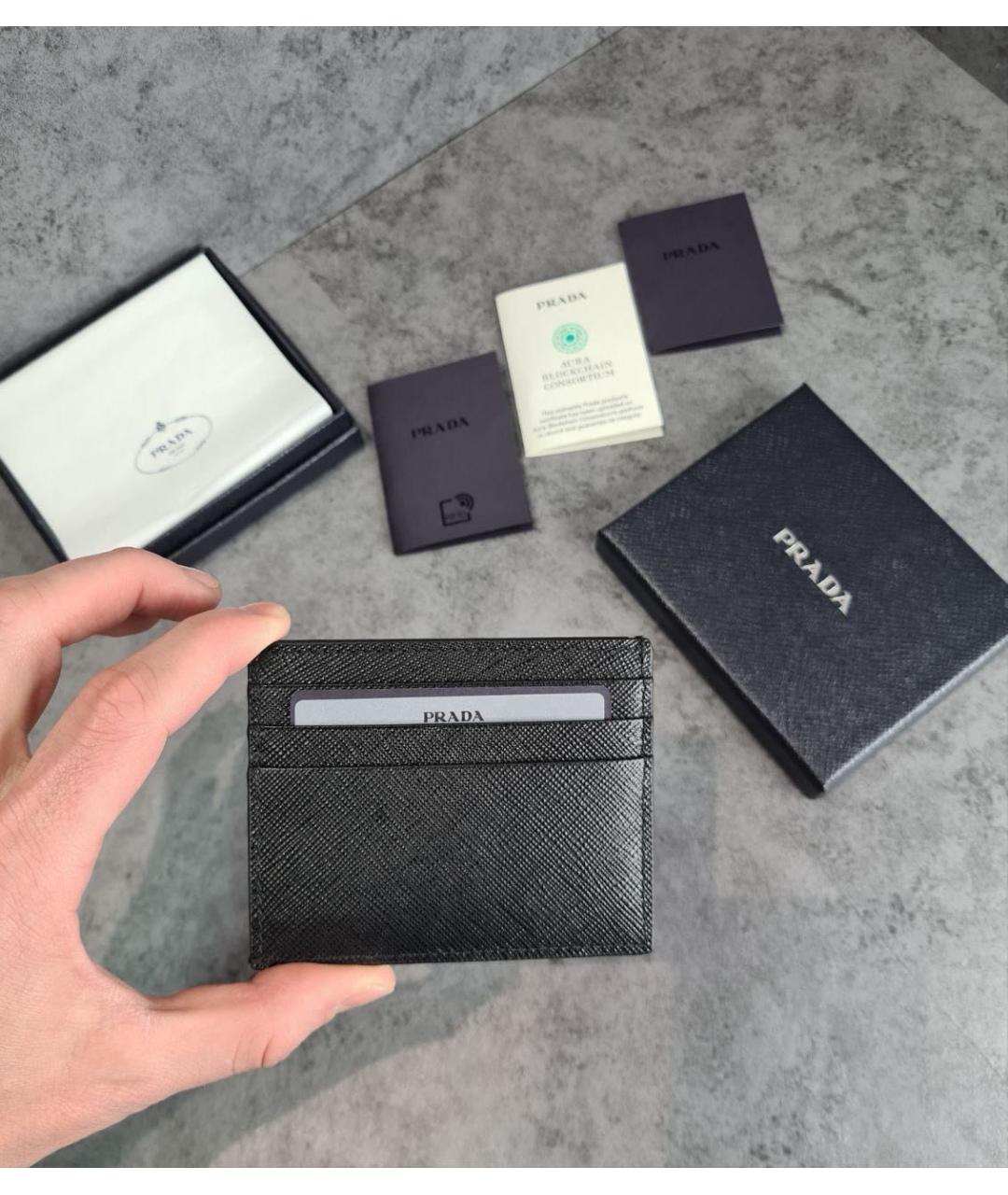 PRADA Черный кожаный кардхолдер, фото 5
