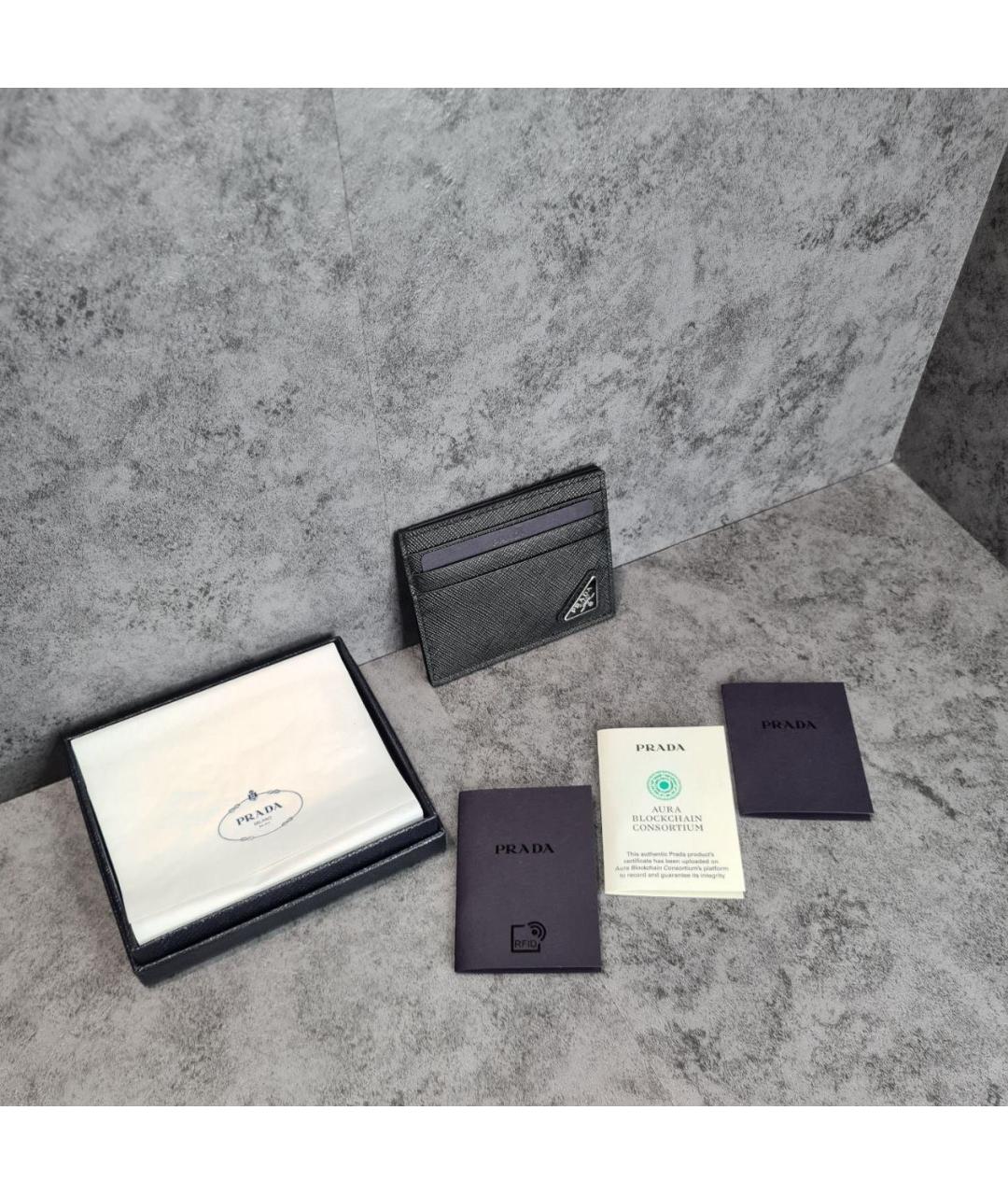 PRADA Черный кожаный кардхолдер, фото 2
