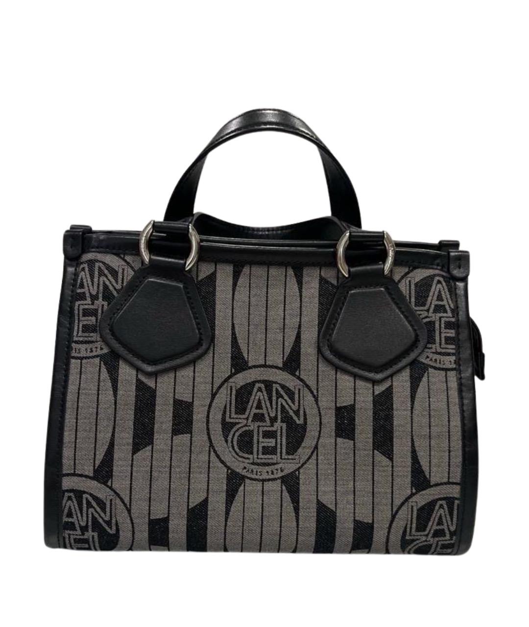 LANCEL Черная тканевая сумка с короткими ручками, фото 1