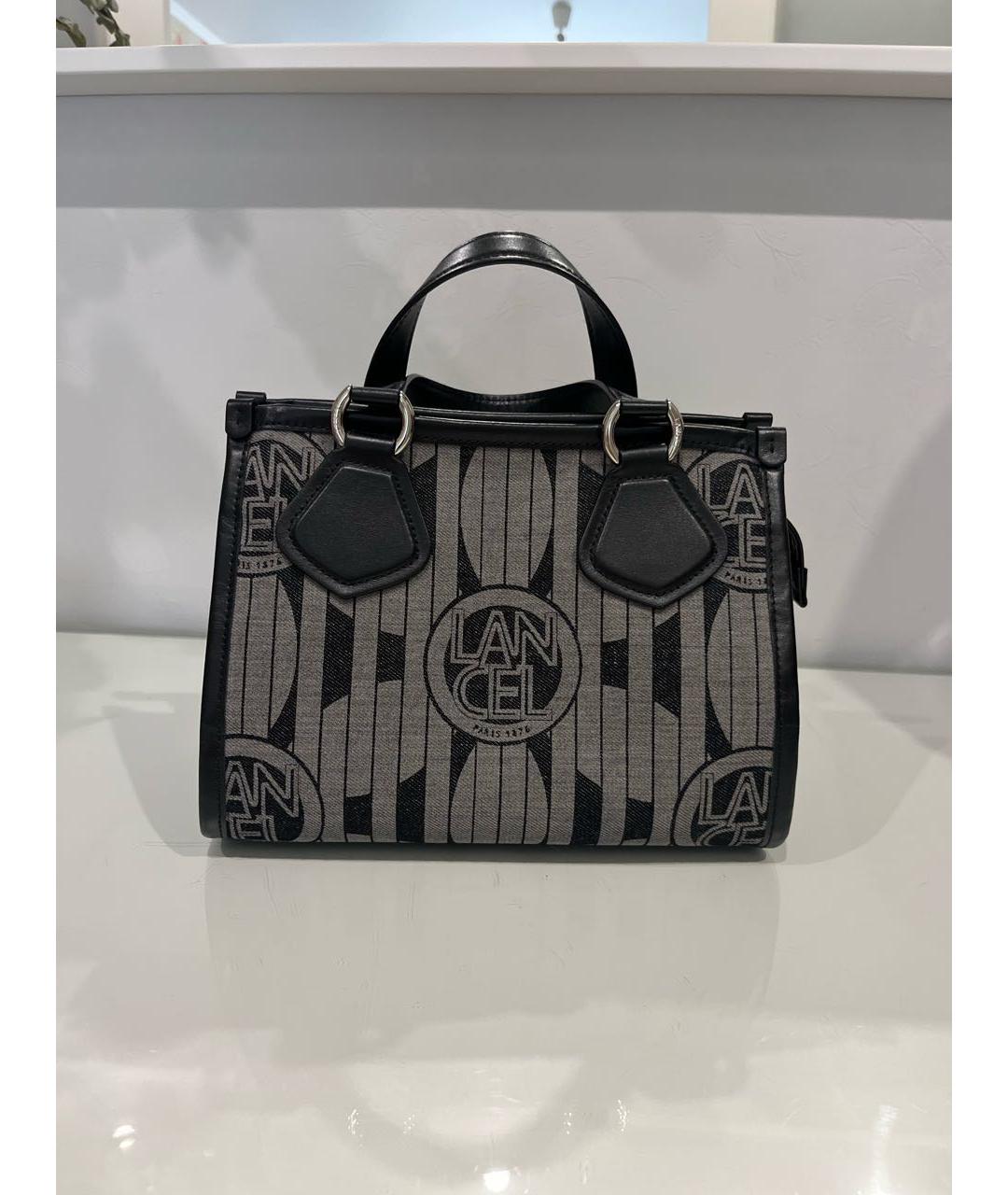 LANCEL Черная тканевая сумка с короткими ручками, фото 8