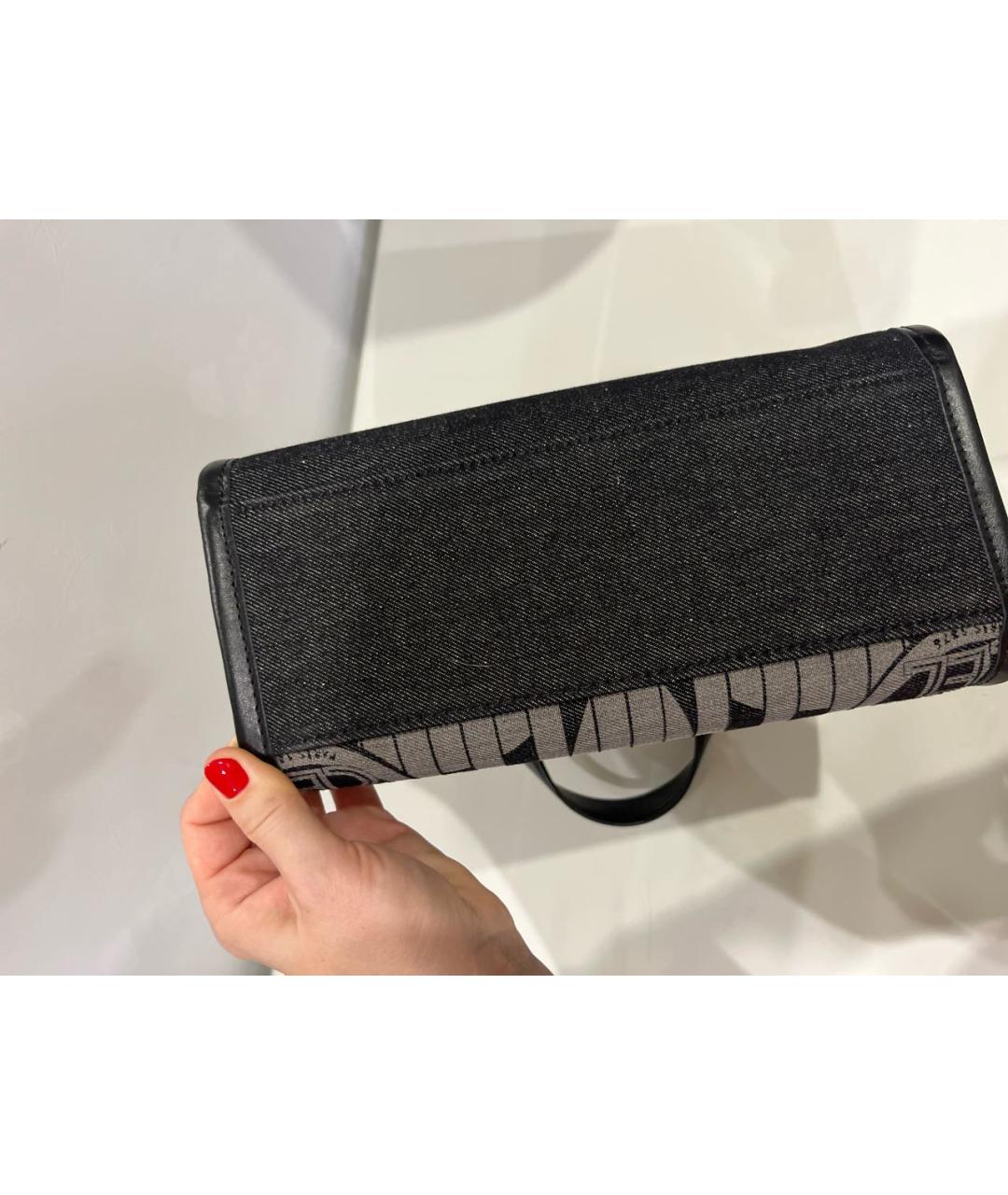 LANCEL Черная тканевая сумка с короткими ручками, фото 7