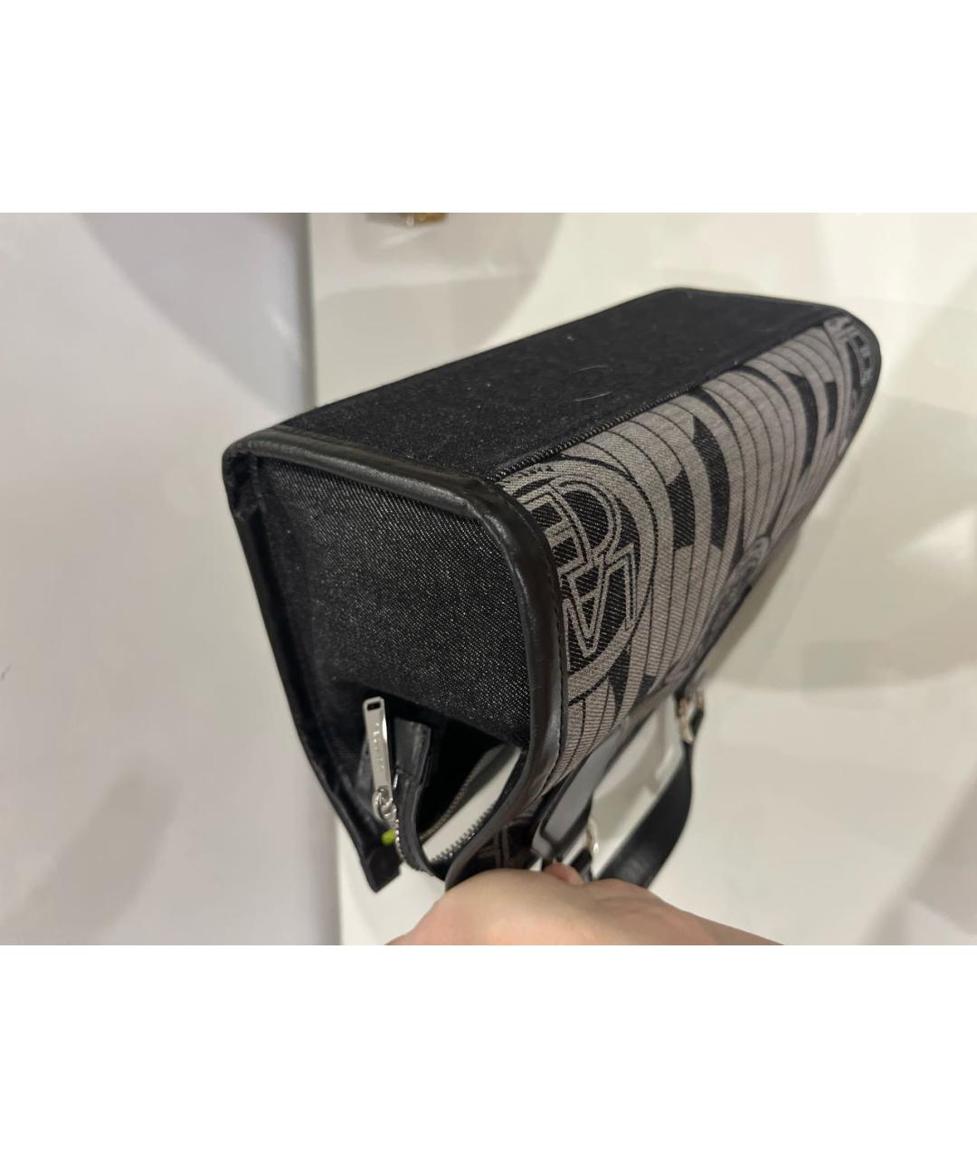 LANCEL Черная тканевая сумка с короткими ручками, фото 6