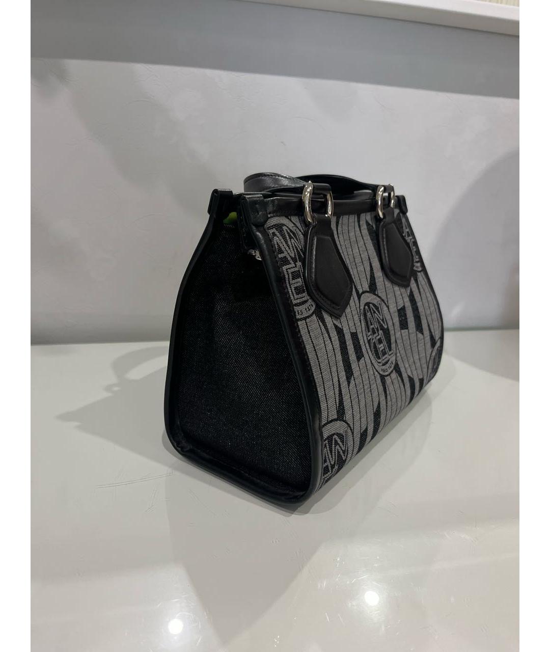 LANCEL Черная тканевая сумка с короткими ручками, фото 2