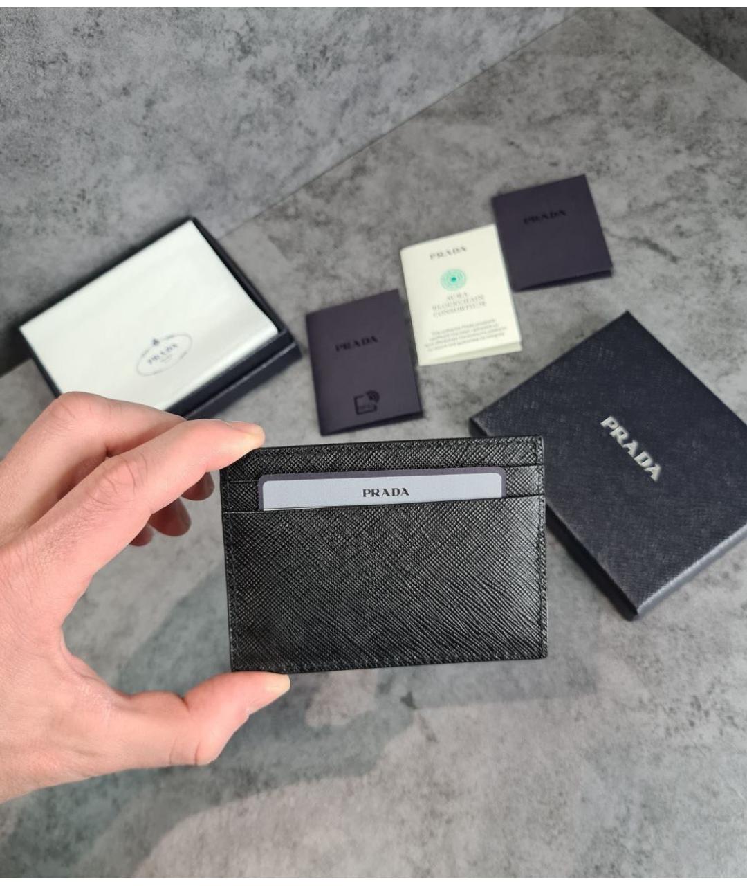 PRADA Черный кожаный кардхолдер, фото 3