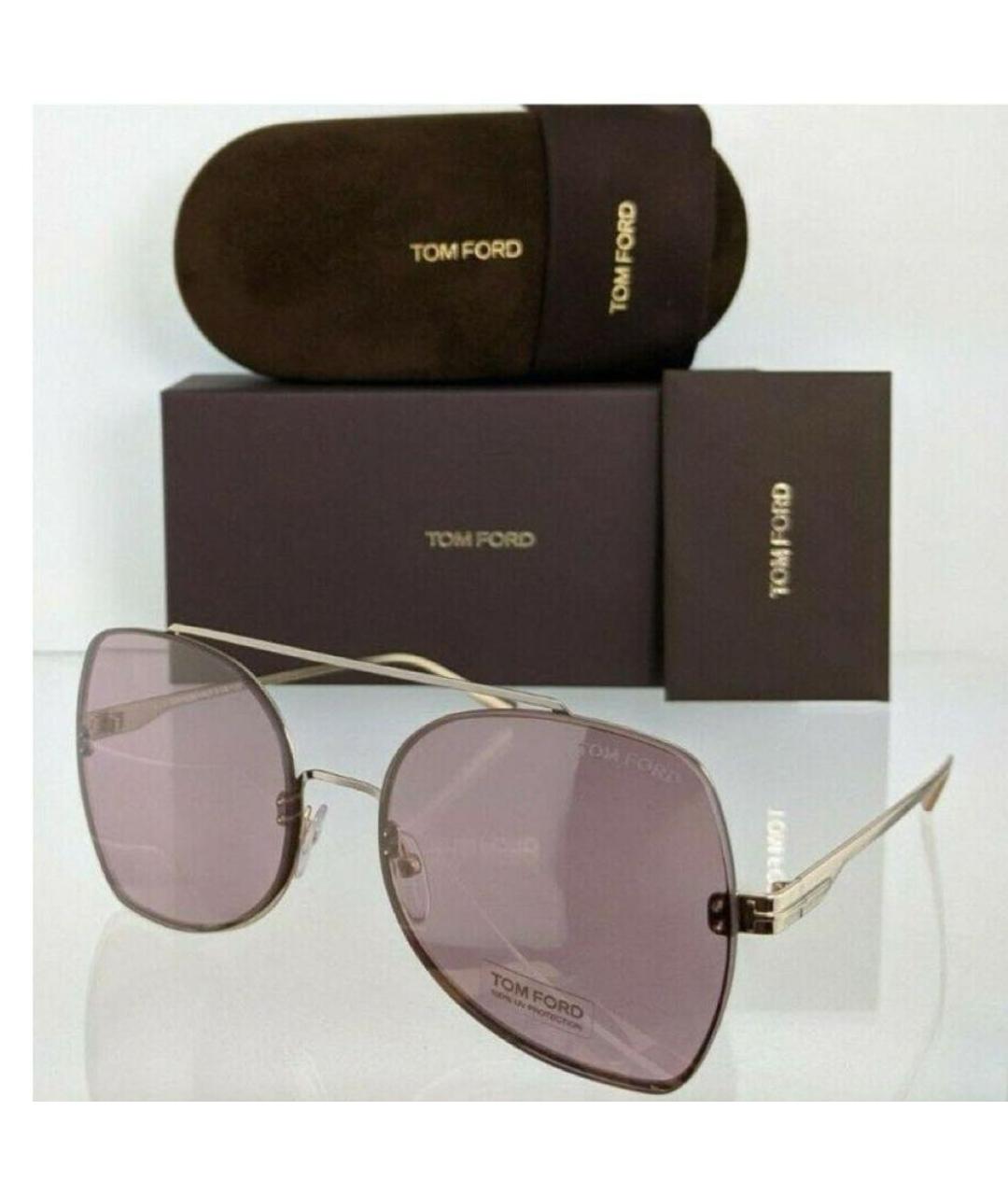 TOM FORD Золотые металлические солнцезащитные очки, фото 3