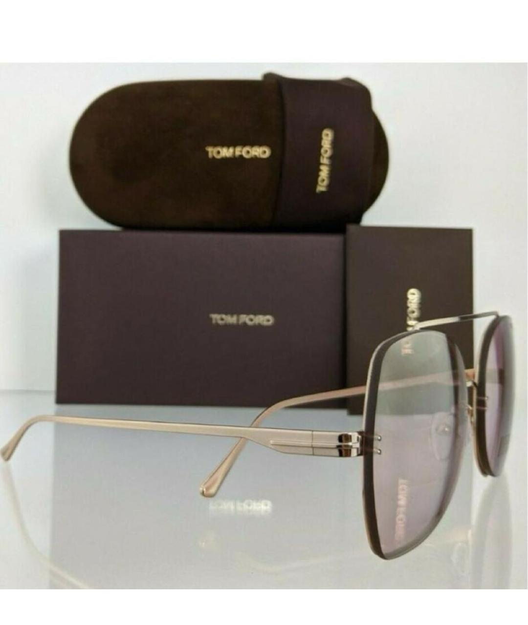 TOM FORD Золотые металлические солнцезащитные очки, фото 2