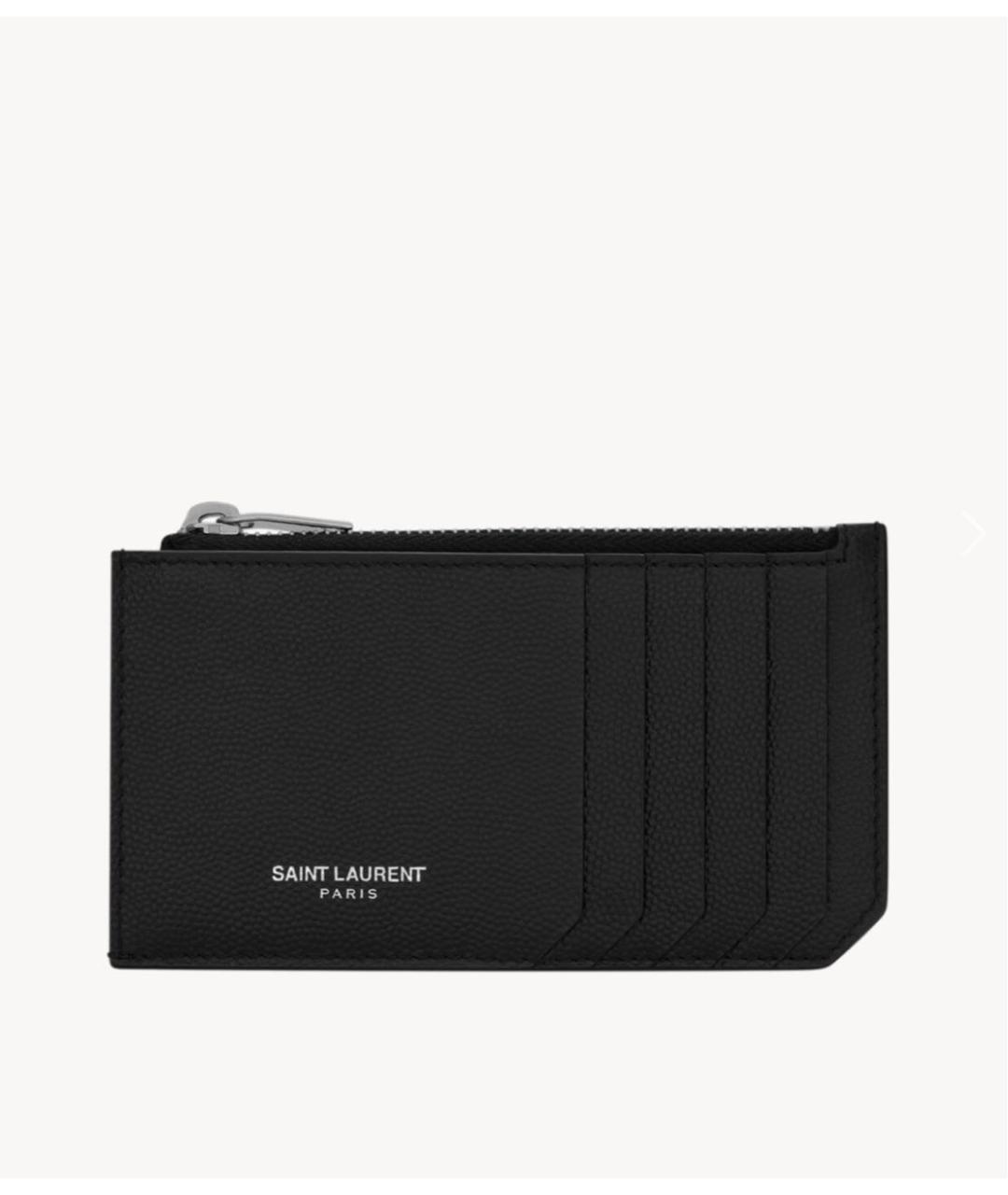 SAINT LAURENT Черный кожаный кардхолдер, фото 8