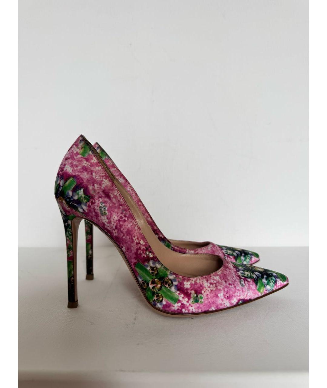 GIANVITO ROSSI Розовые текстильные туфли, фото 8