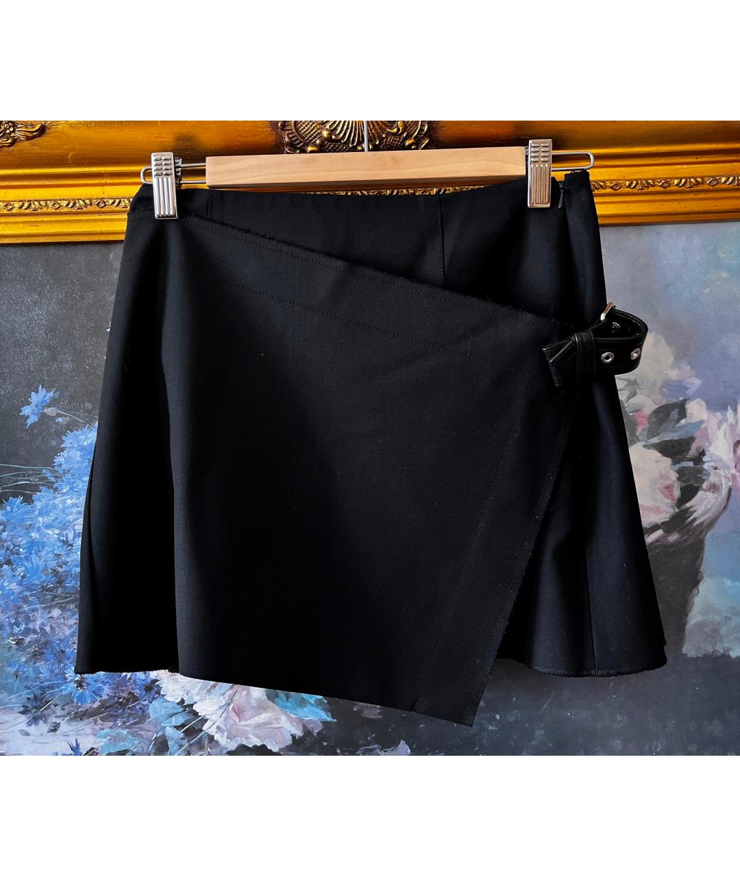 HELMUT LANG Черная юбка мини, фото 6