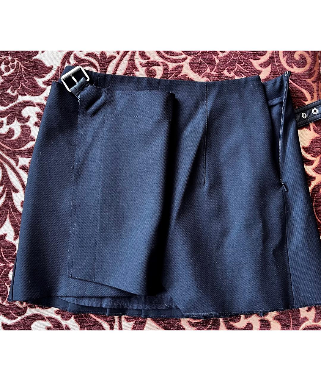 HELMUT LANG Черная юбка мини, фото 5