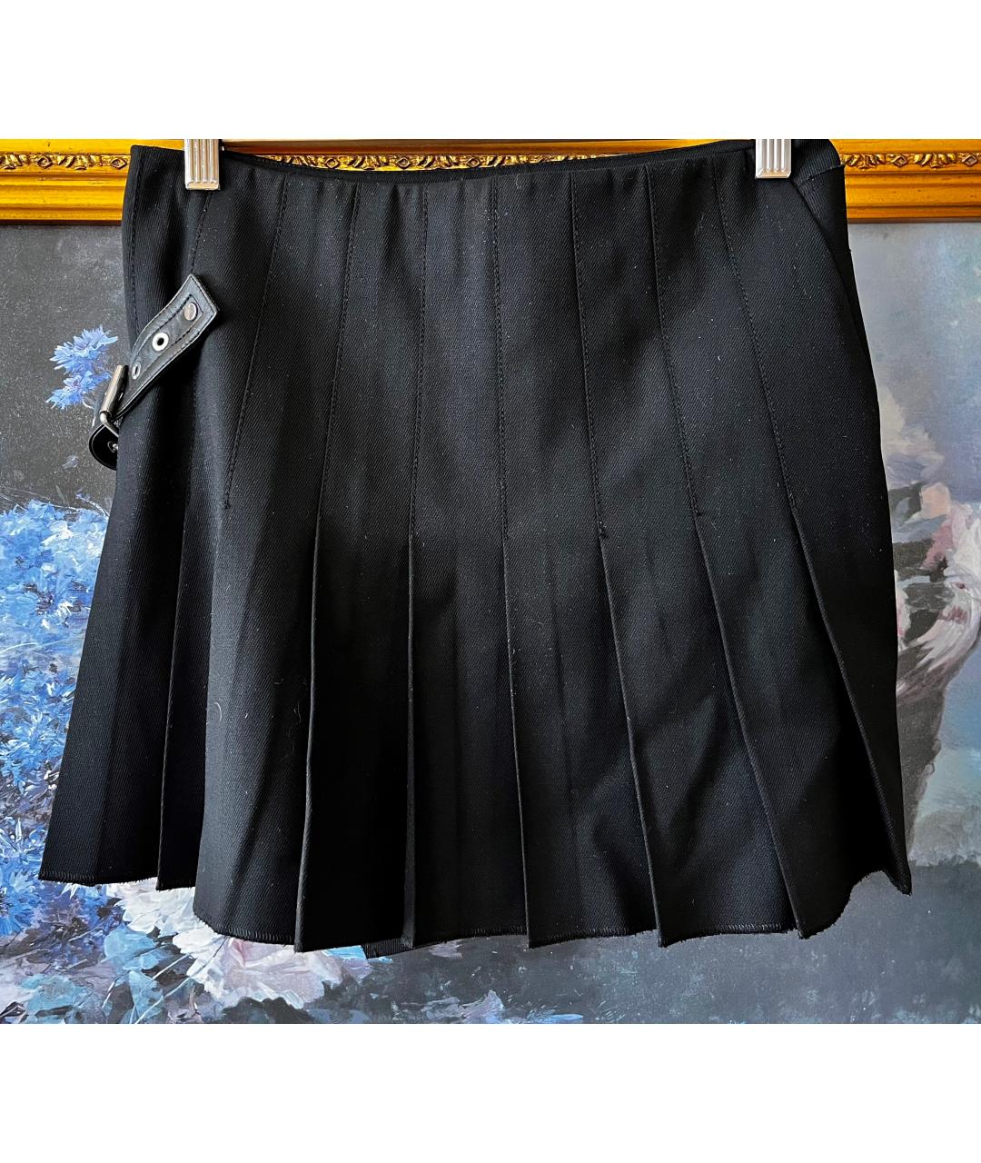 HELMUT LANG Черная юбка мини, фото 7