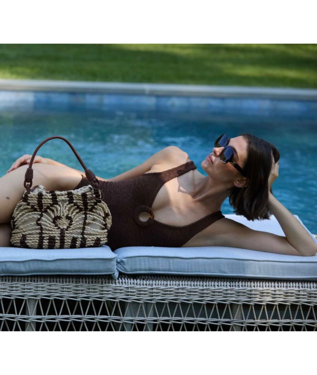 HUNZA G Коричневый купальник, фото 2