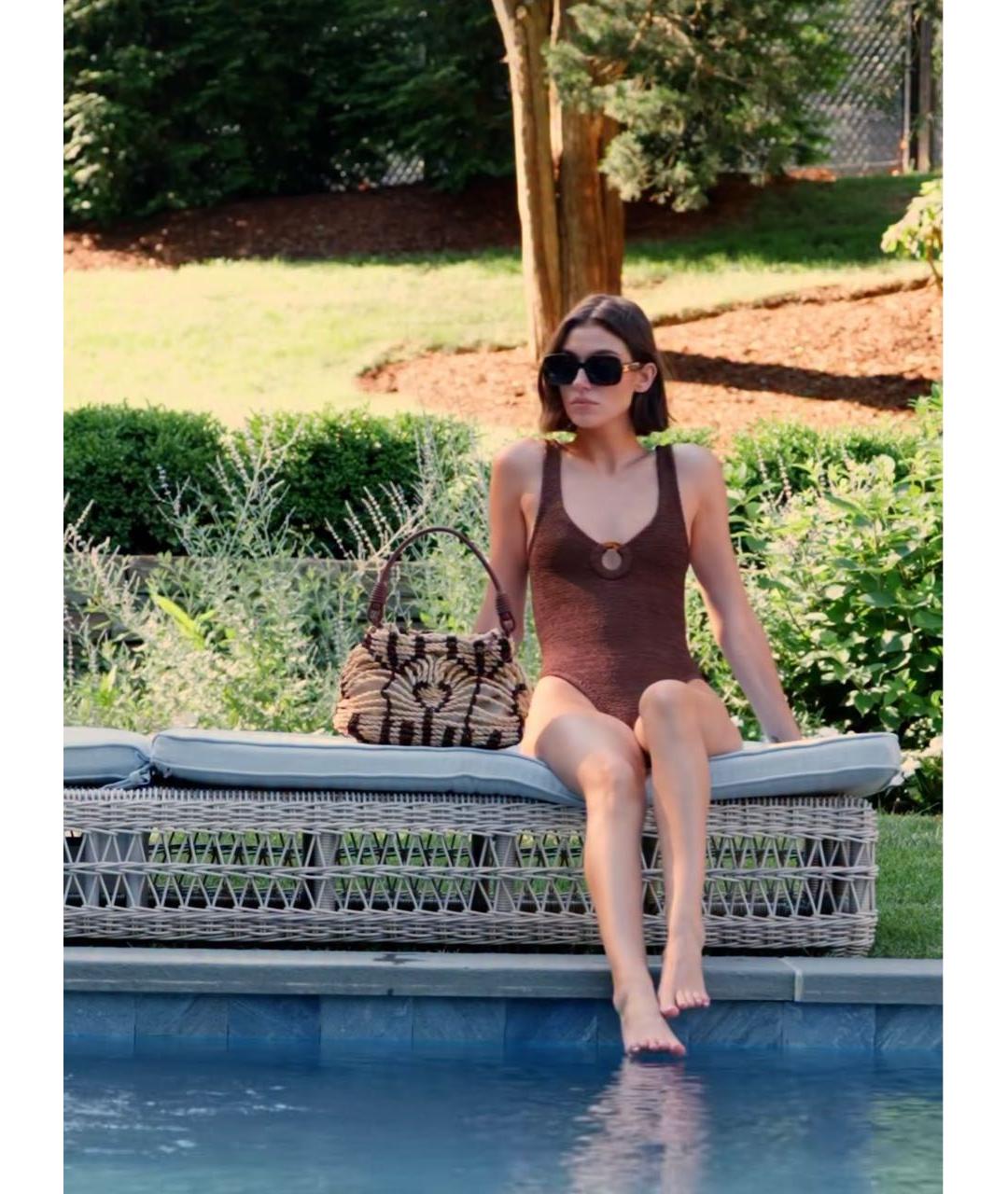 HUNZA G Коричневый купальник, фото 3