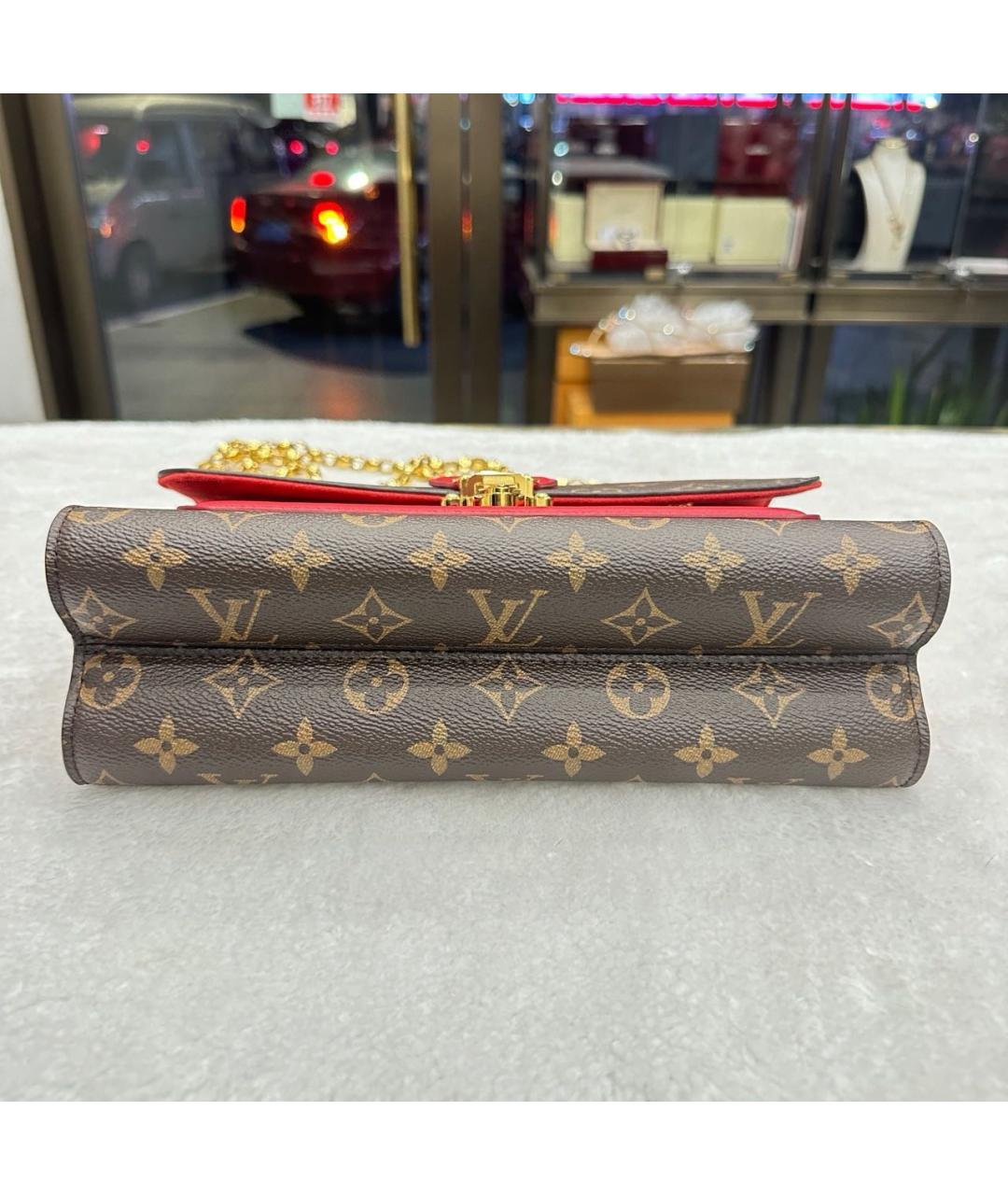 LOUIS VUITTON Красная кожаная сумка через плечо, фото 4