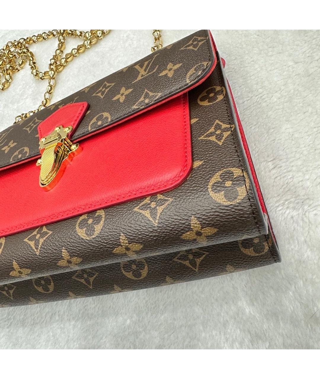 LOUIS VUITTON Красная кожаная сумка через плечо, фото 7